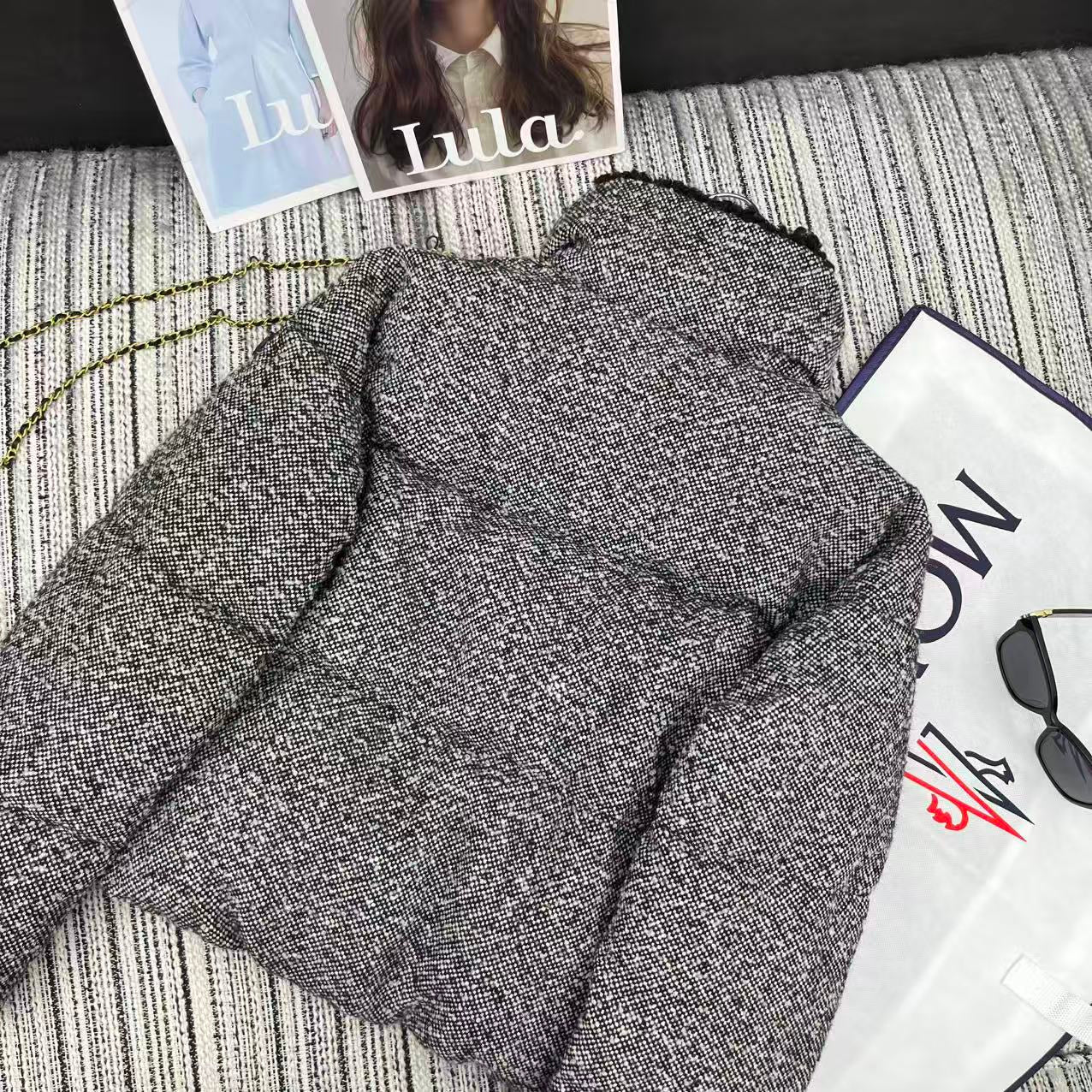 MC Brezesse Bouclé Short Jacket Grey Wool Down