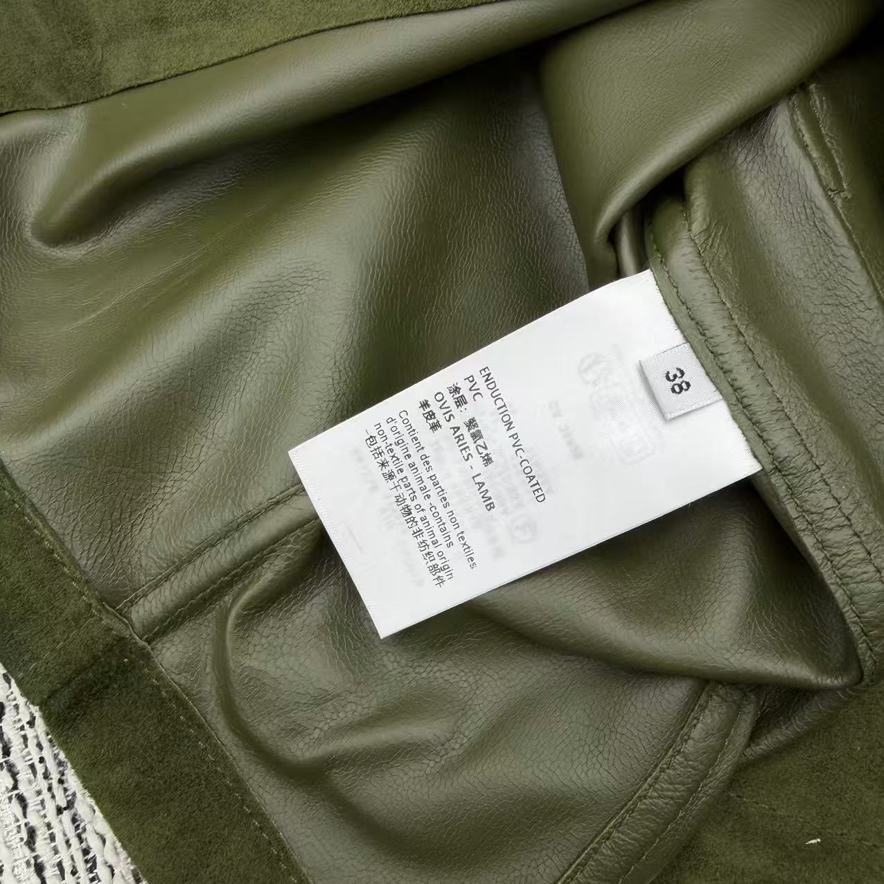 Ralph Lauren Coat Army Green Suede Lambskin 342674