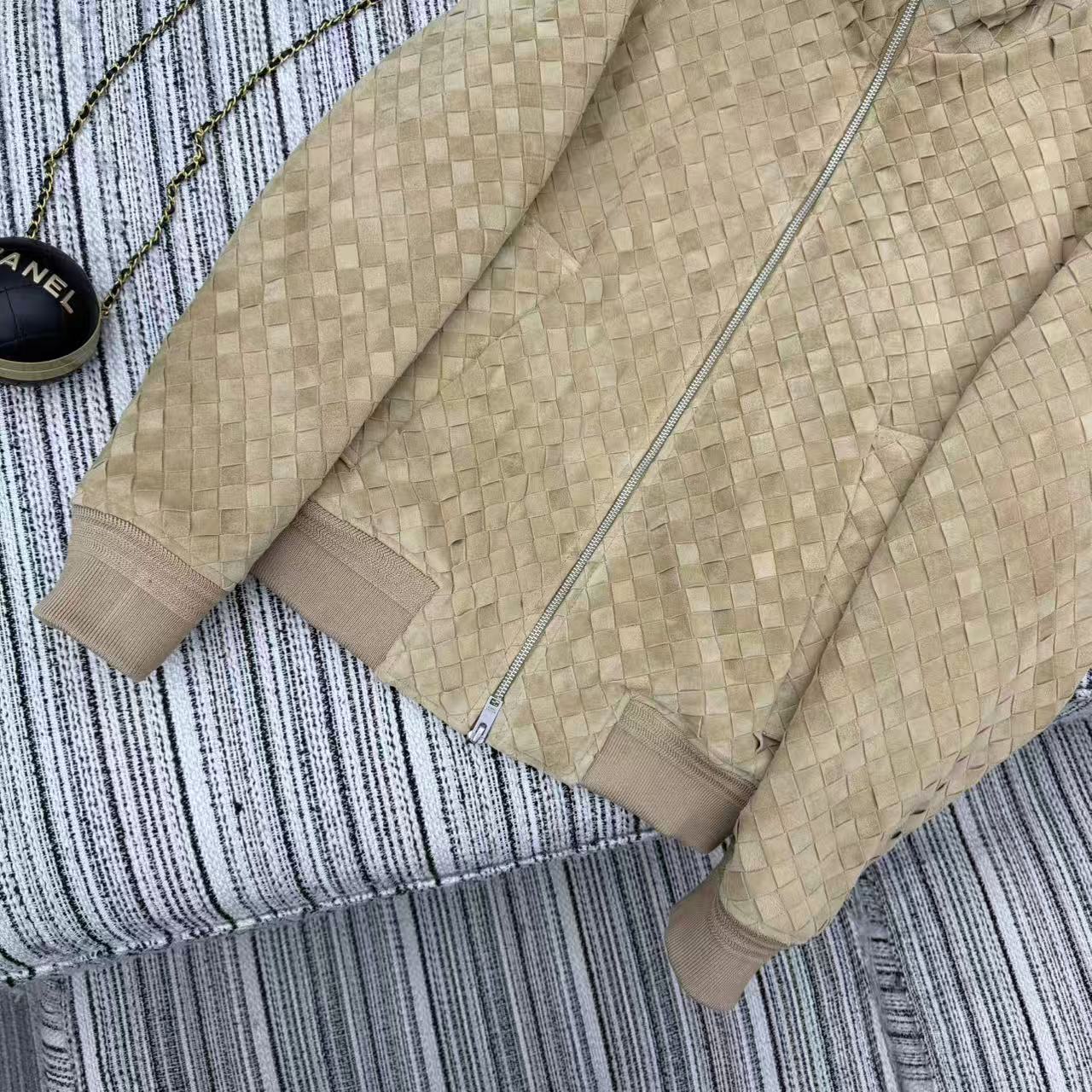 BV Jacket Intrecciato Brown Suede Blouson 342680