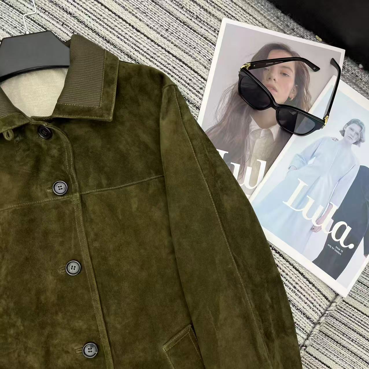 LP Maremma Jacket Dark Olive Green Suede 342672