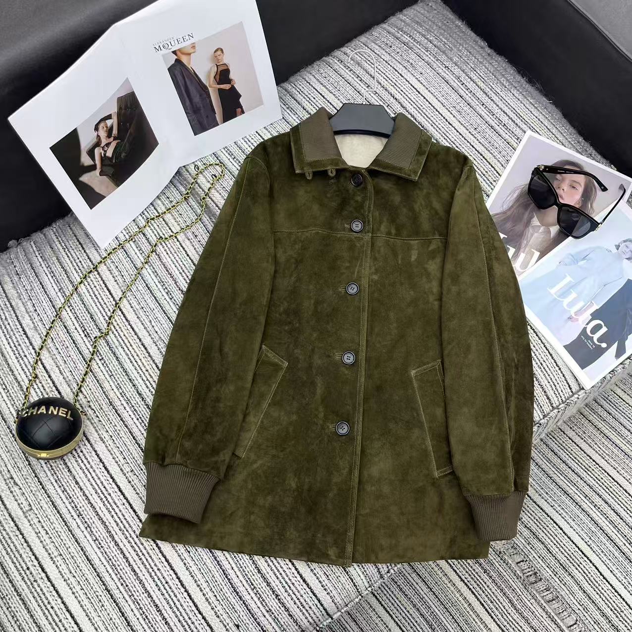 LP Maremma Jacket Dark Olive Green Suede 342672