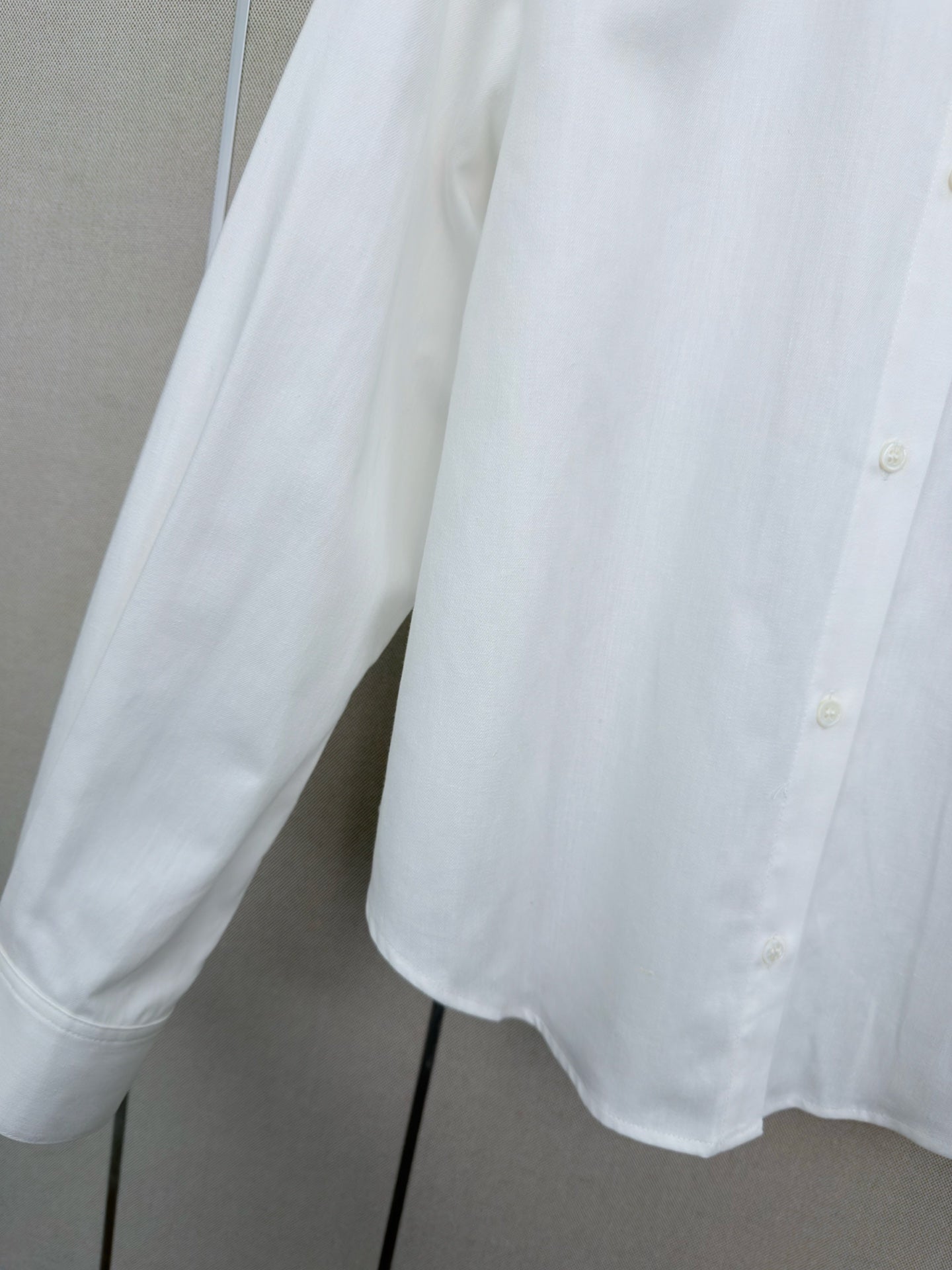 Loewe Long-Sleeved Shirt With Embroidered Logo White Cotton 379577