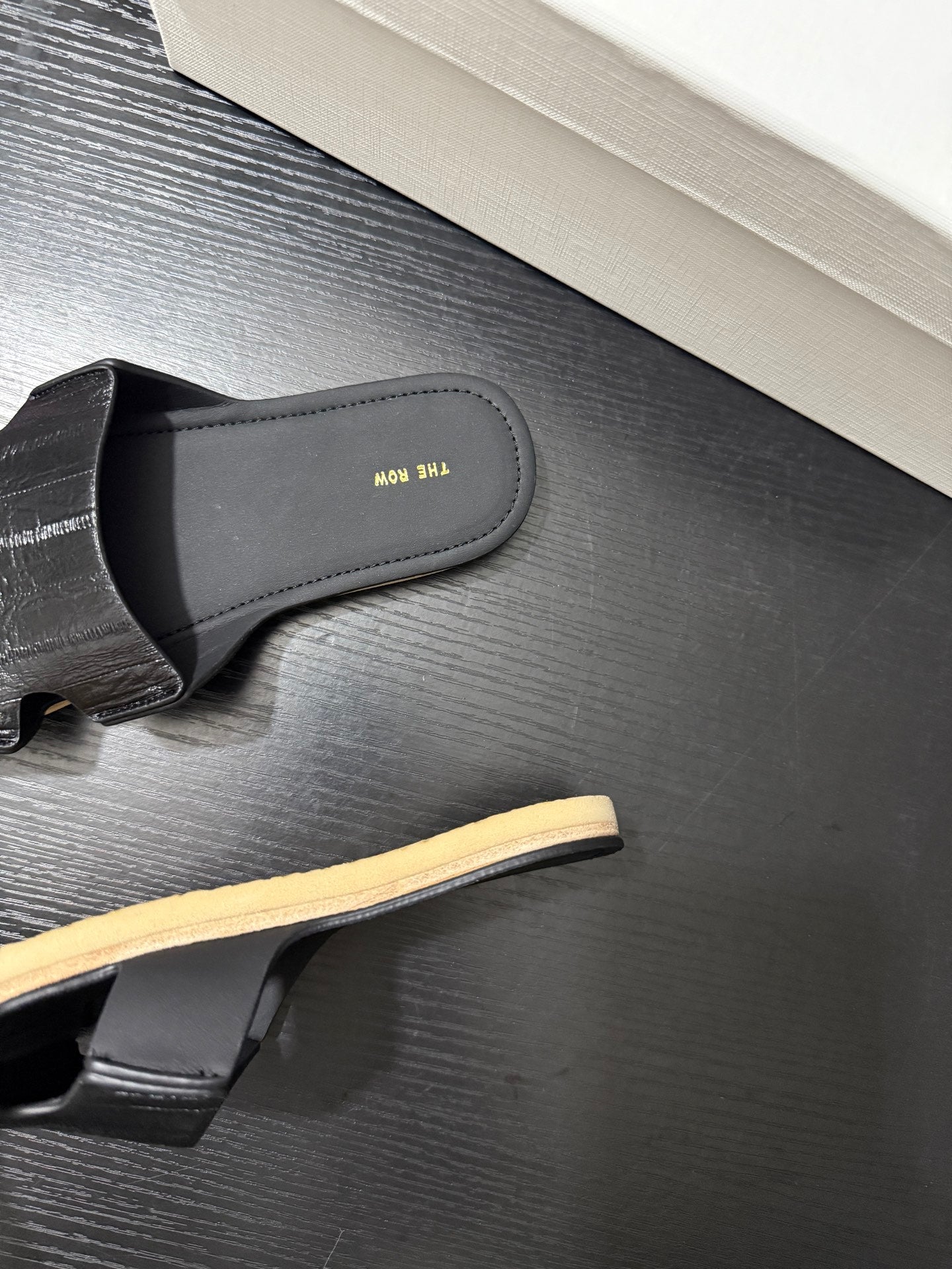 The Row Sandal Black Cowhide 334158