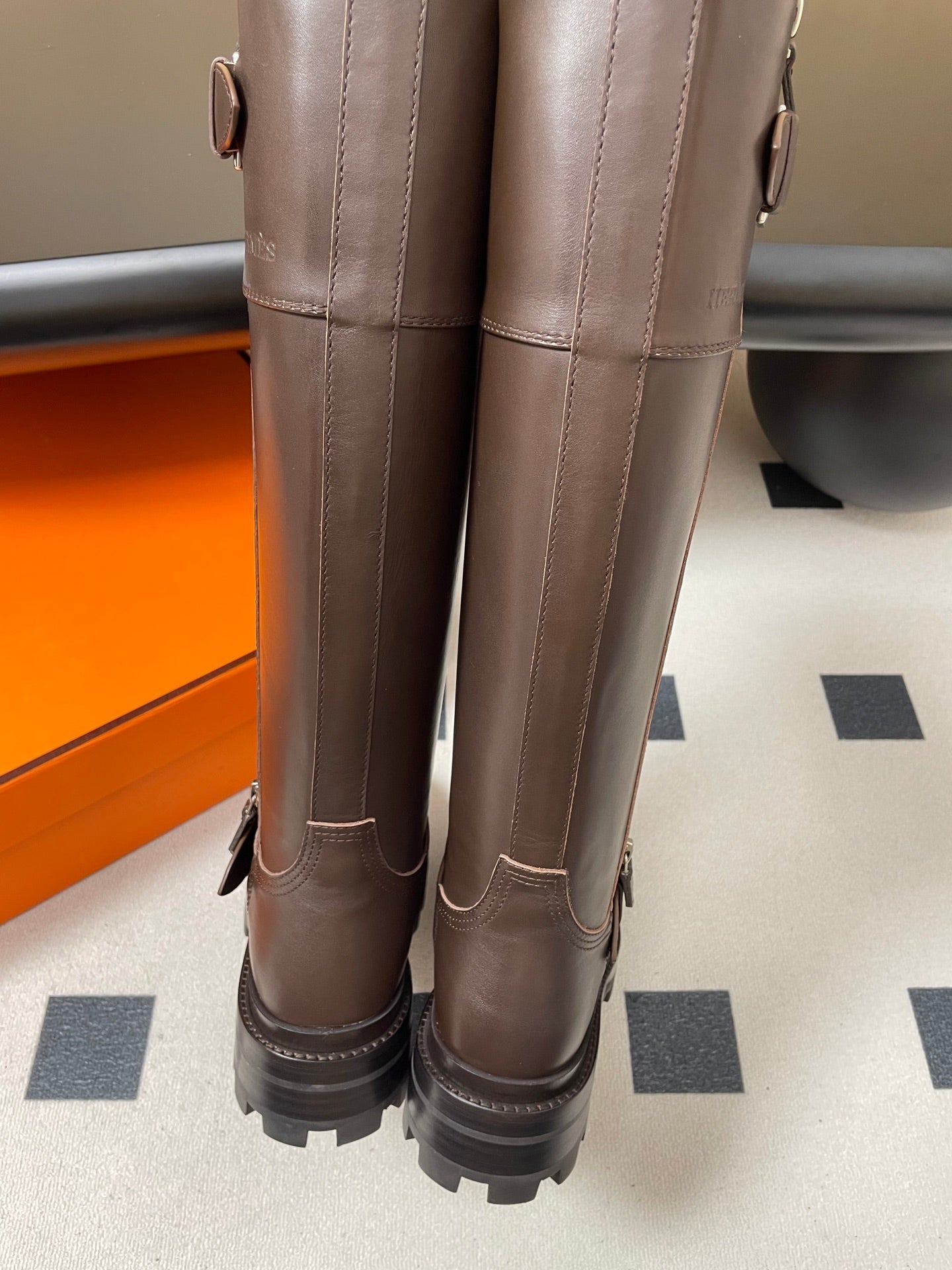 HM Jumping Boots 50mm Dark Brown Edge Lock Calfskin