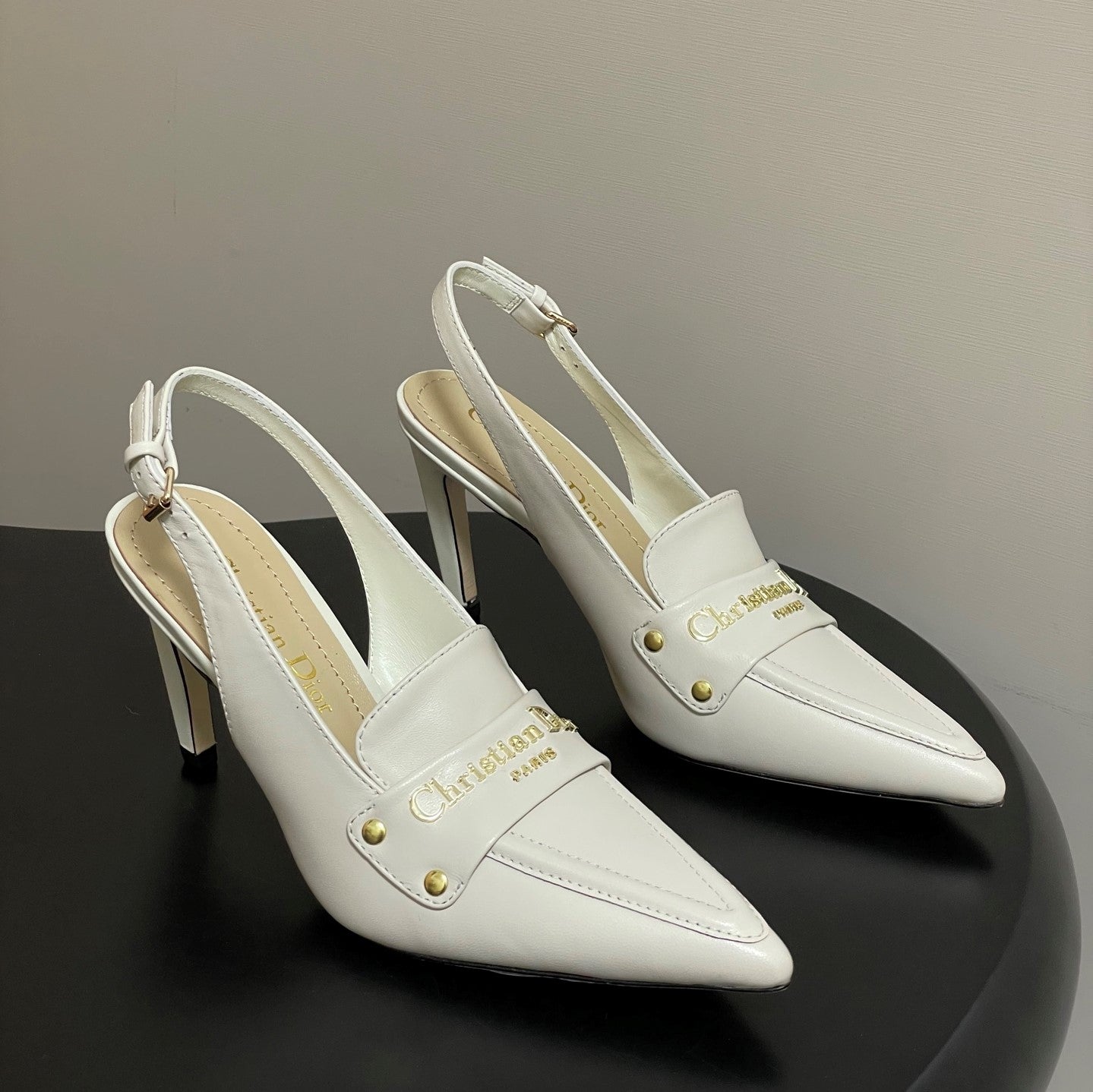CD Boy Slingback Pump 85mm White Sheepskin 525831