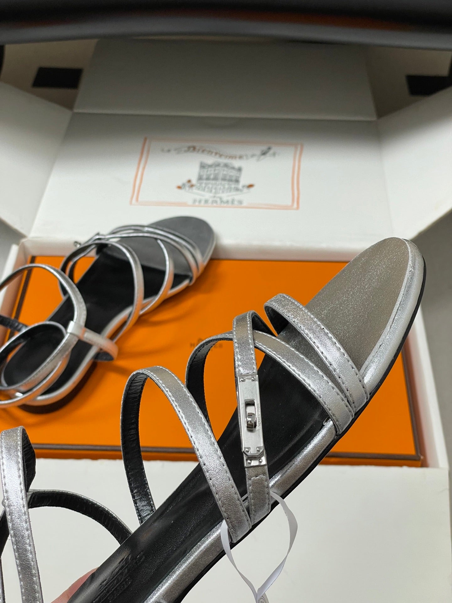 HM Lullaby Sandals Sliver Calfskin 593787