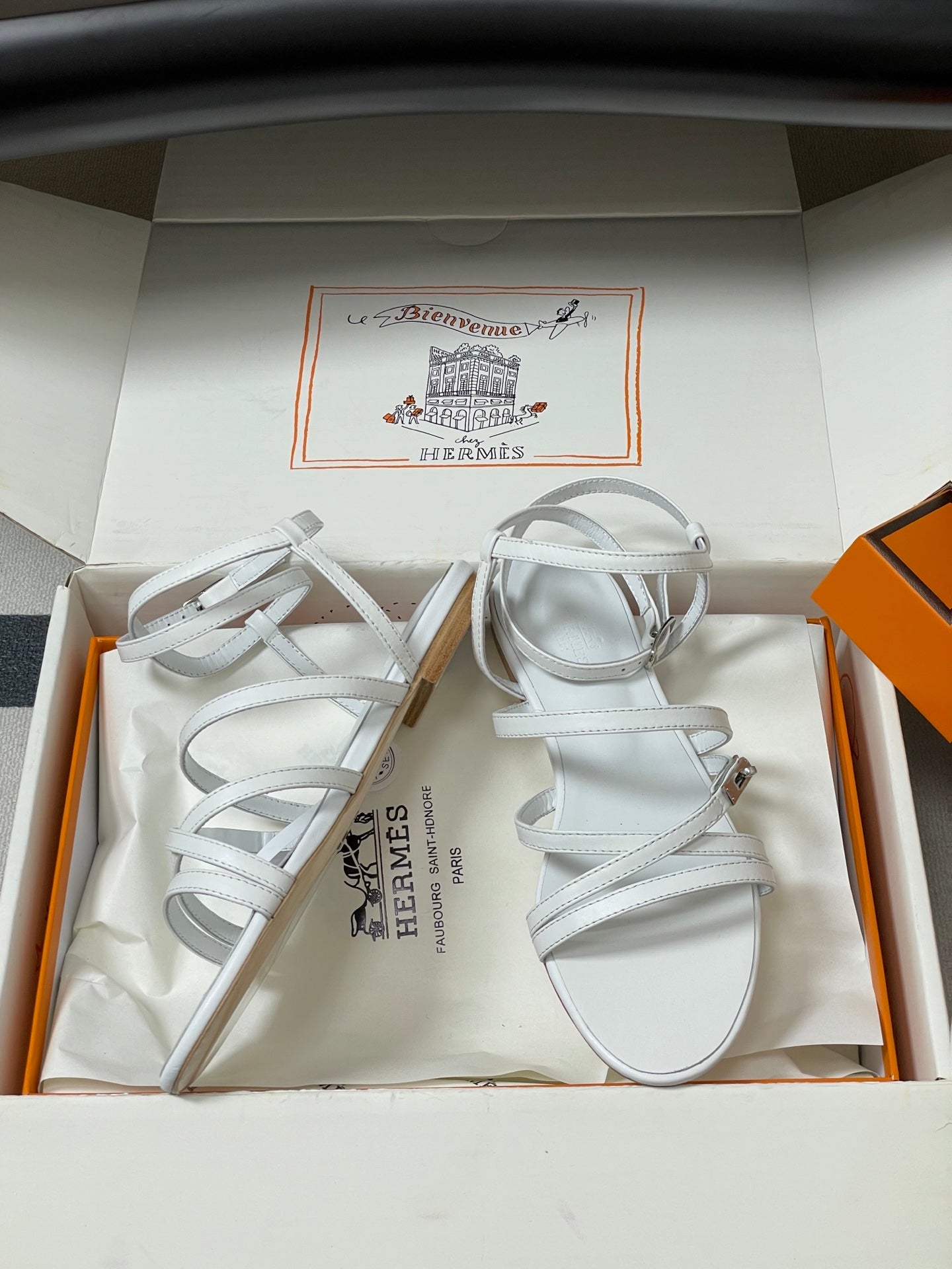 HM Lullaby Sandals White Calfskin 593789