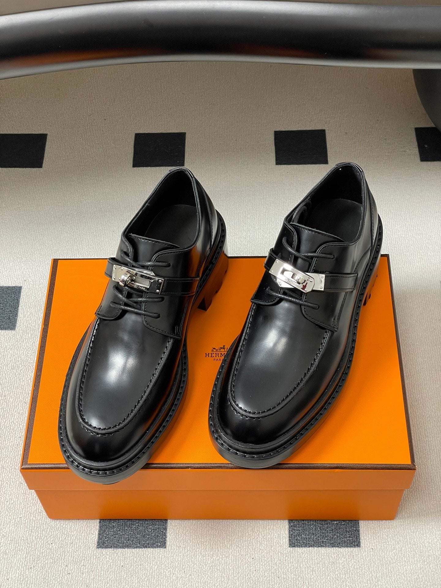 HM First Oxford Shoes 5cm Black Sheepskin 594335