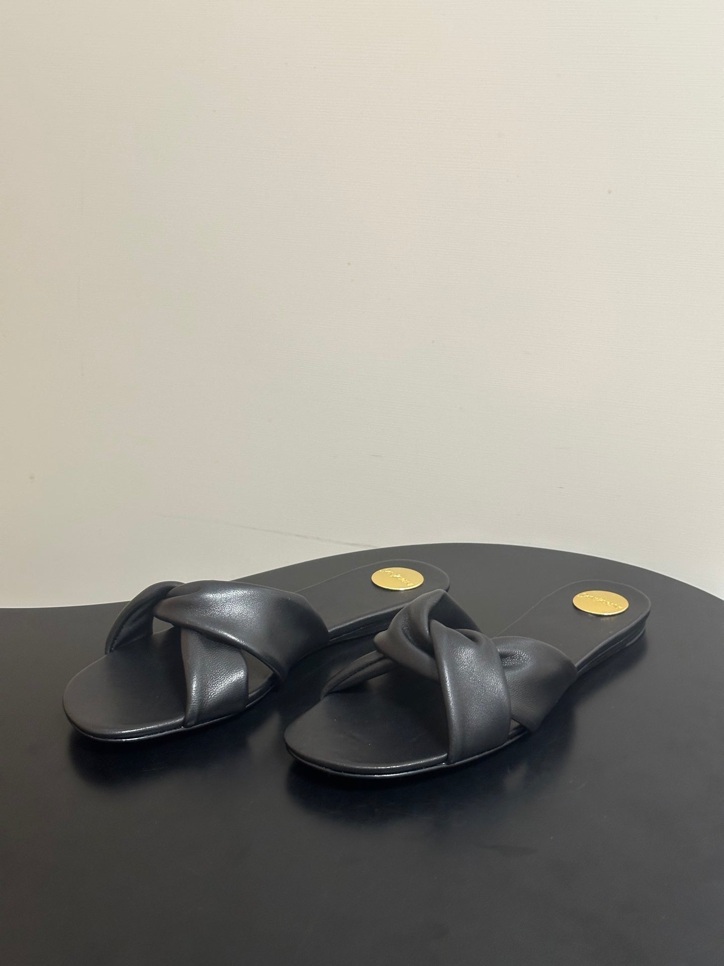 YSL Franciane Mules Black Cowhide 835168