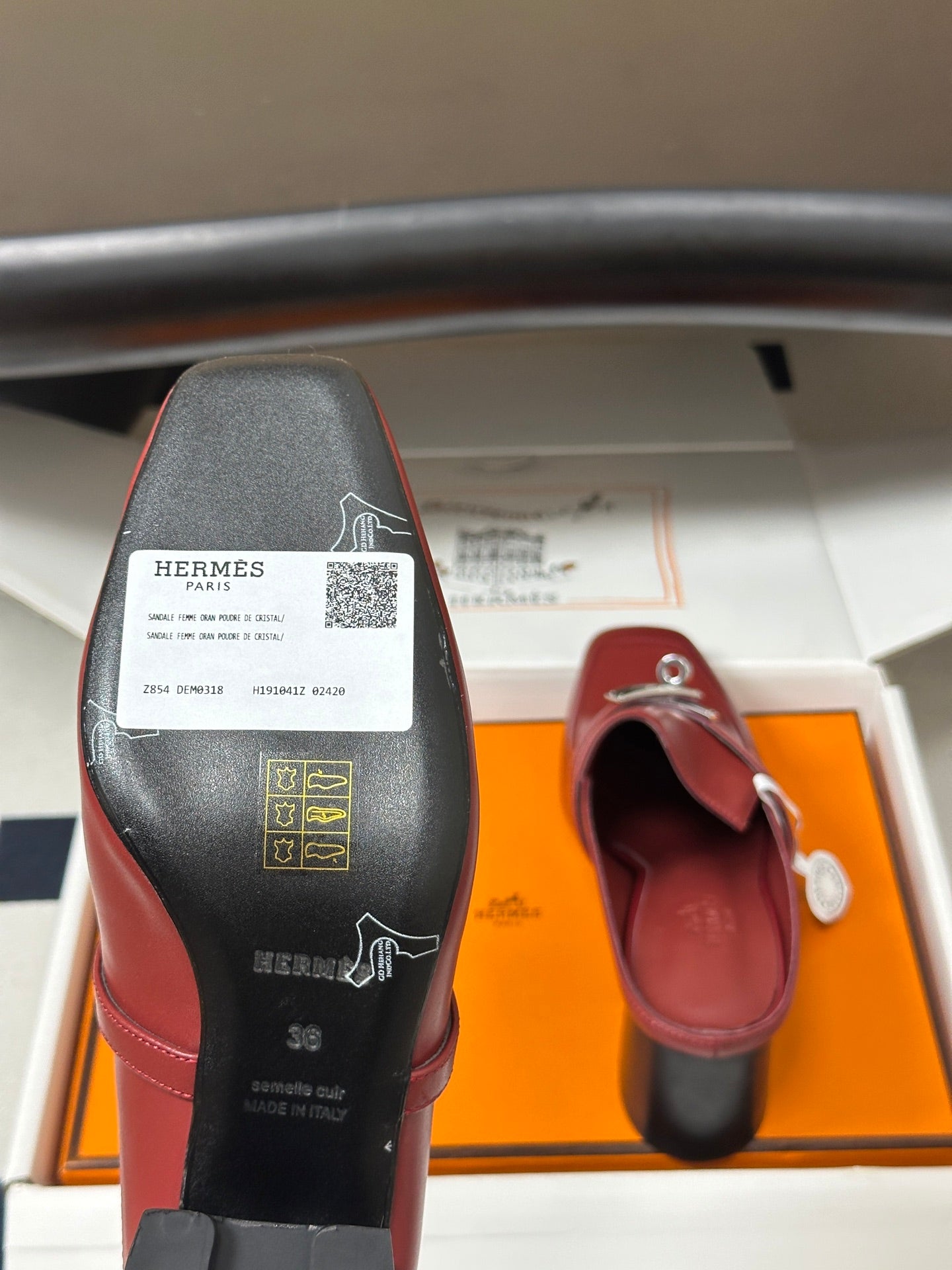 HM Blossom Mule 65mm Burgundy Sheepskin 902907