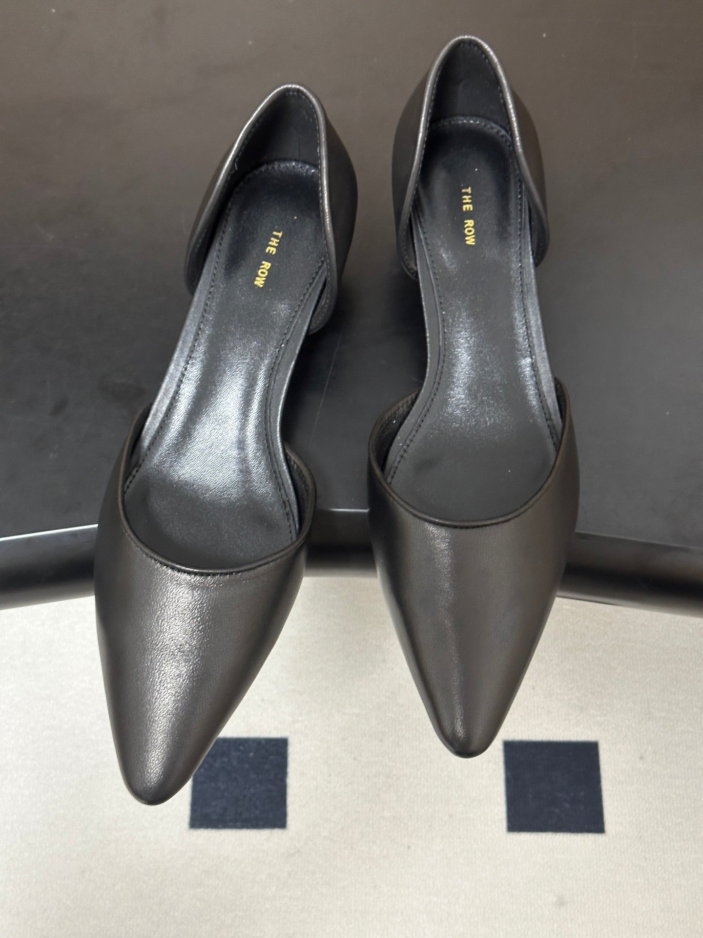 The Row Liisa Kitten D'orsay Pumps Black Leather 934138
