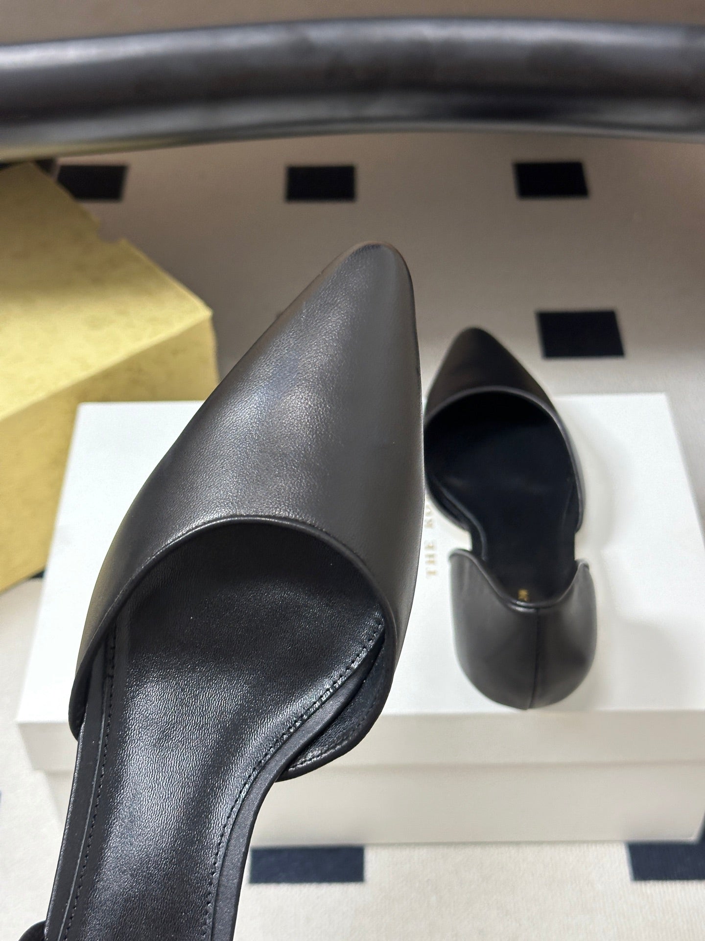 The Row Liisa Kitten D'orsay Pumps Black Leather 934138