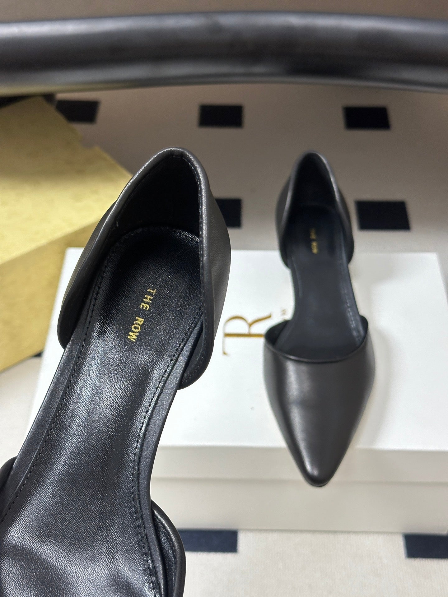 The Row Liisa Kitten D'orsay Pumps Black Leather 934138