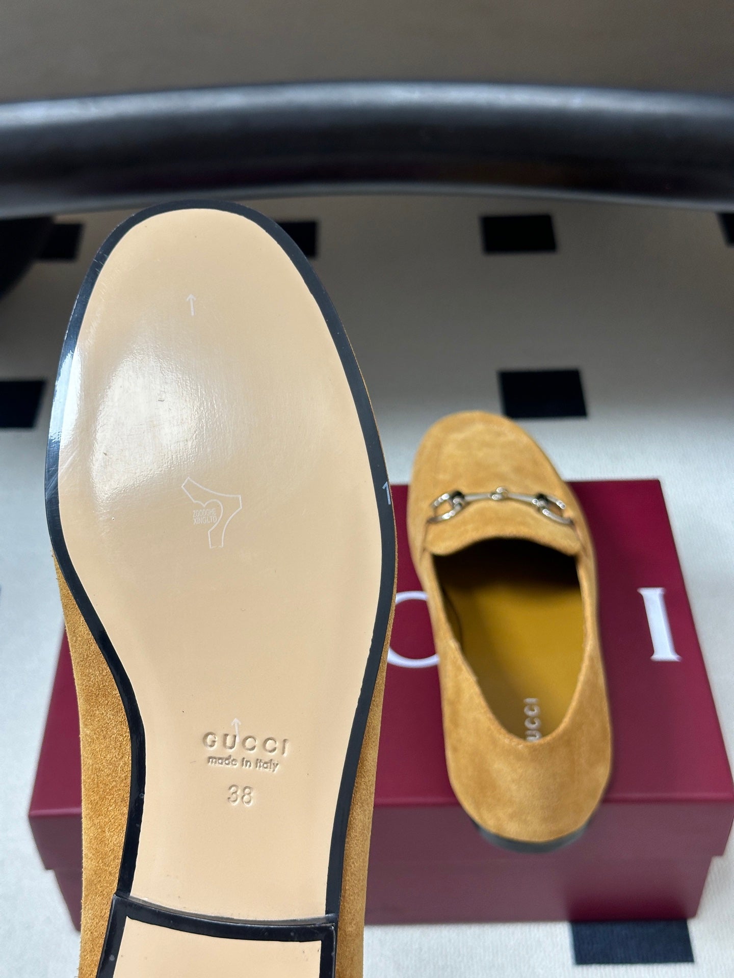 GG 26s Horsebit Loafers Flat Light Brown Suede 952562