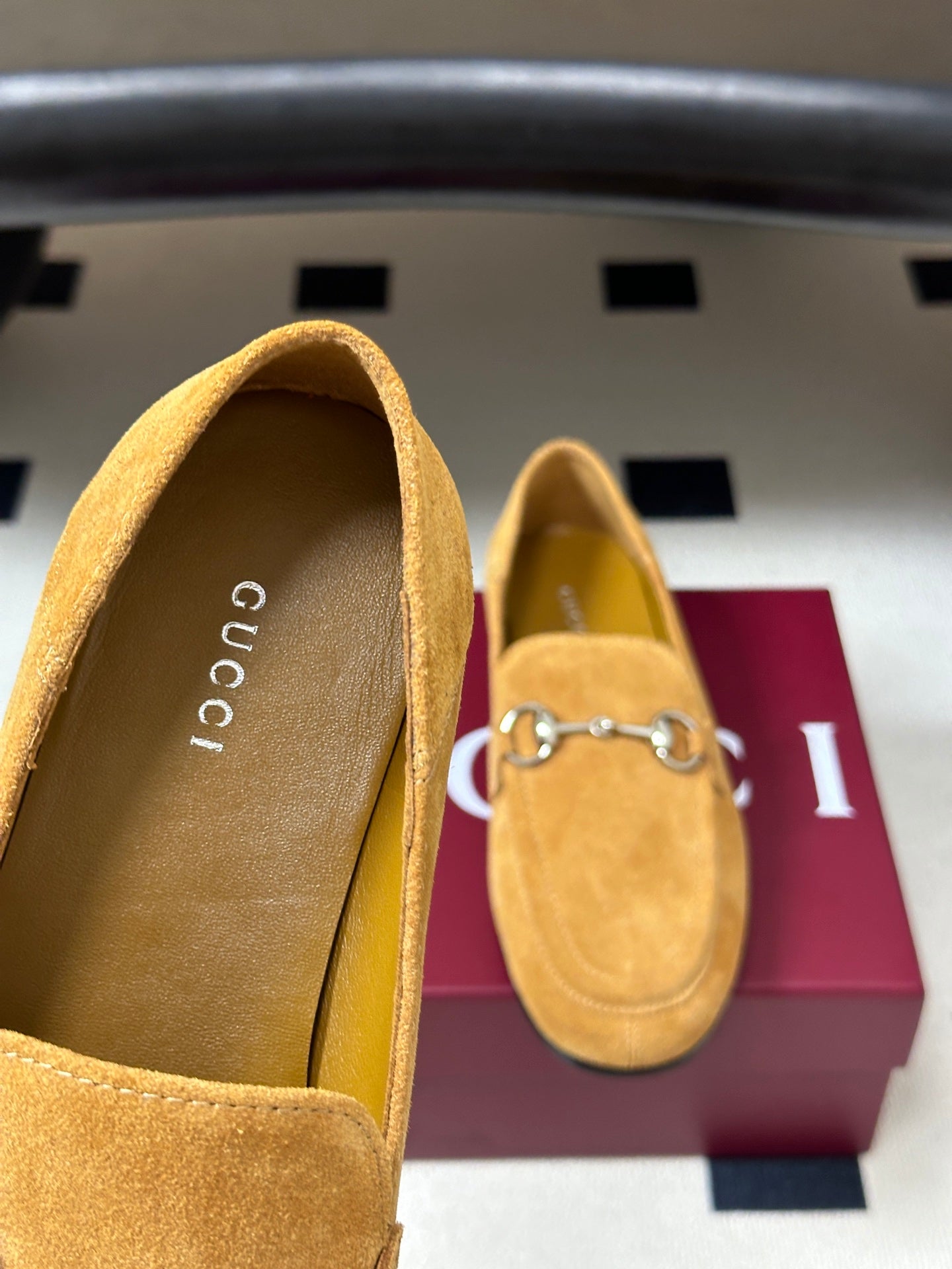 GG 26s Horsebit Loafers Flat Light Brown Suede 952562