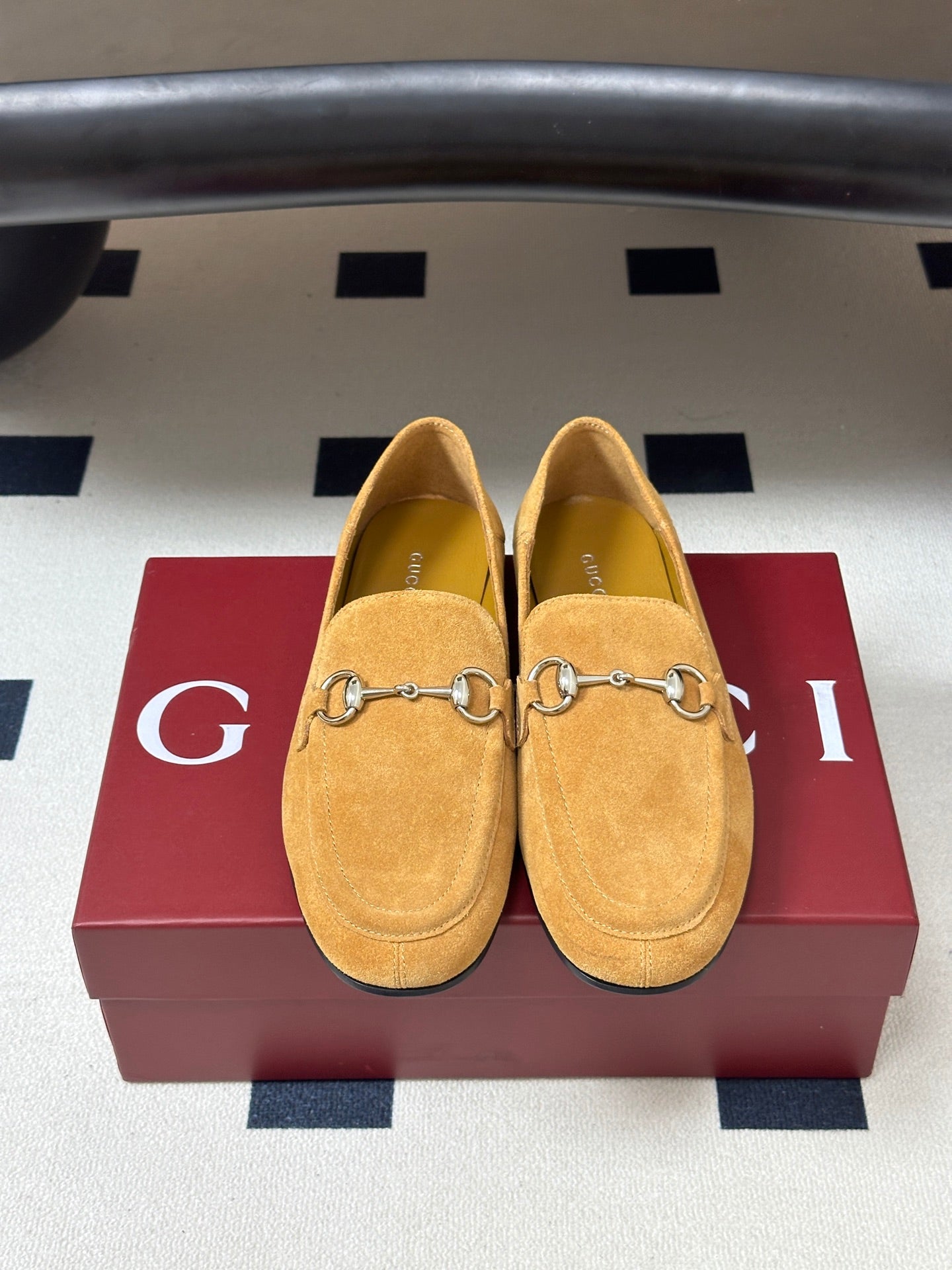 GG 26s Horsebit Loafers Flat Light Brown Suede 952562