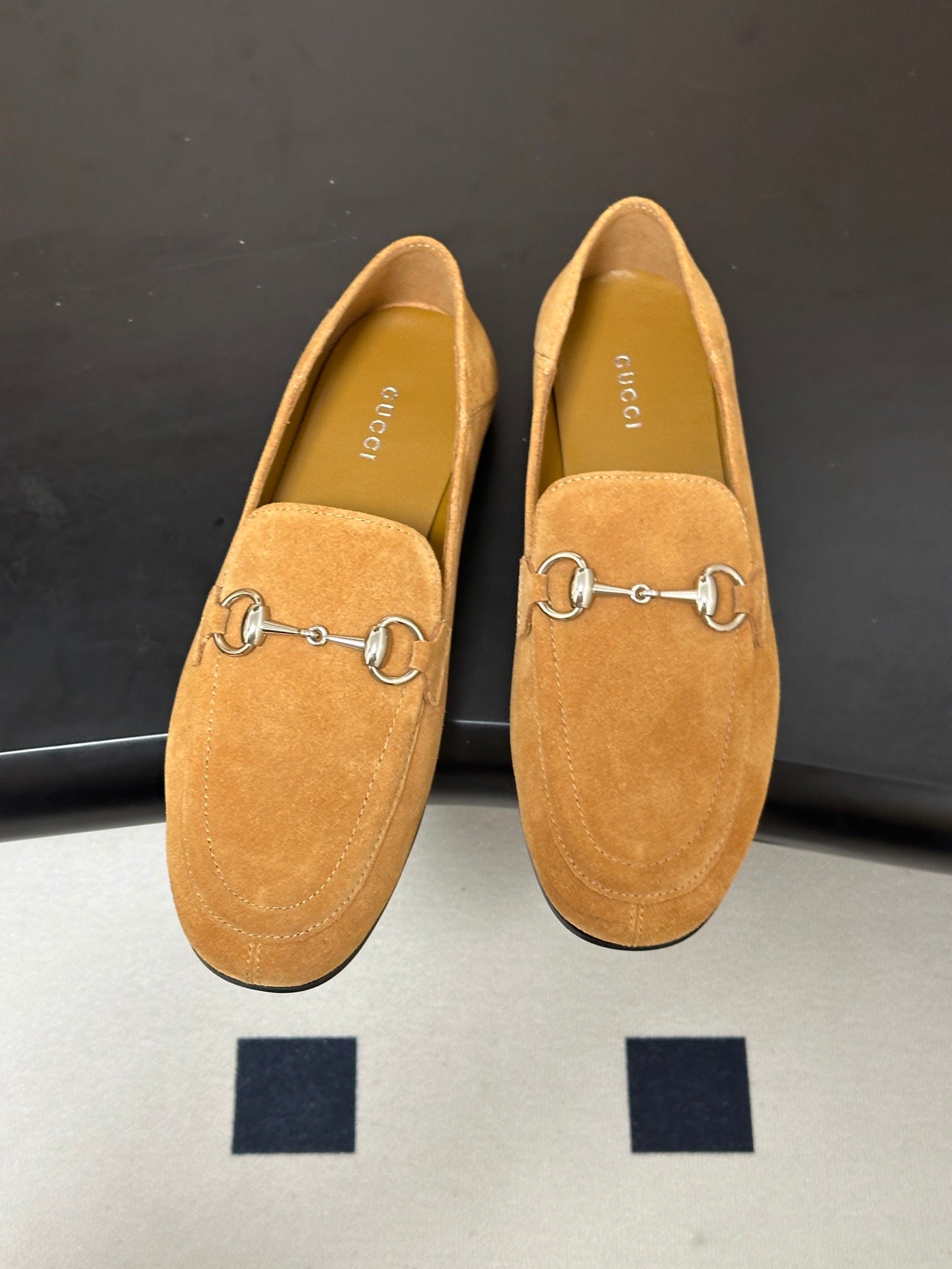 GG 26s Horsebit Loafers Flat Light Brown Suede 952562
