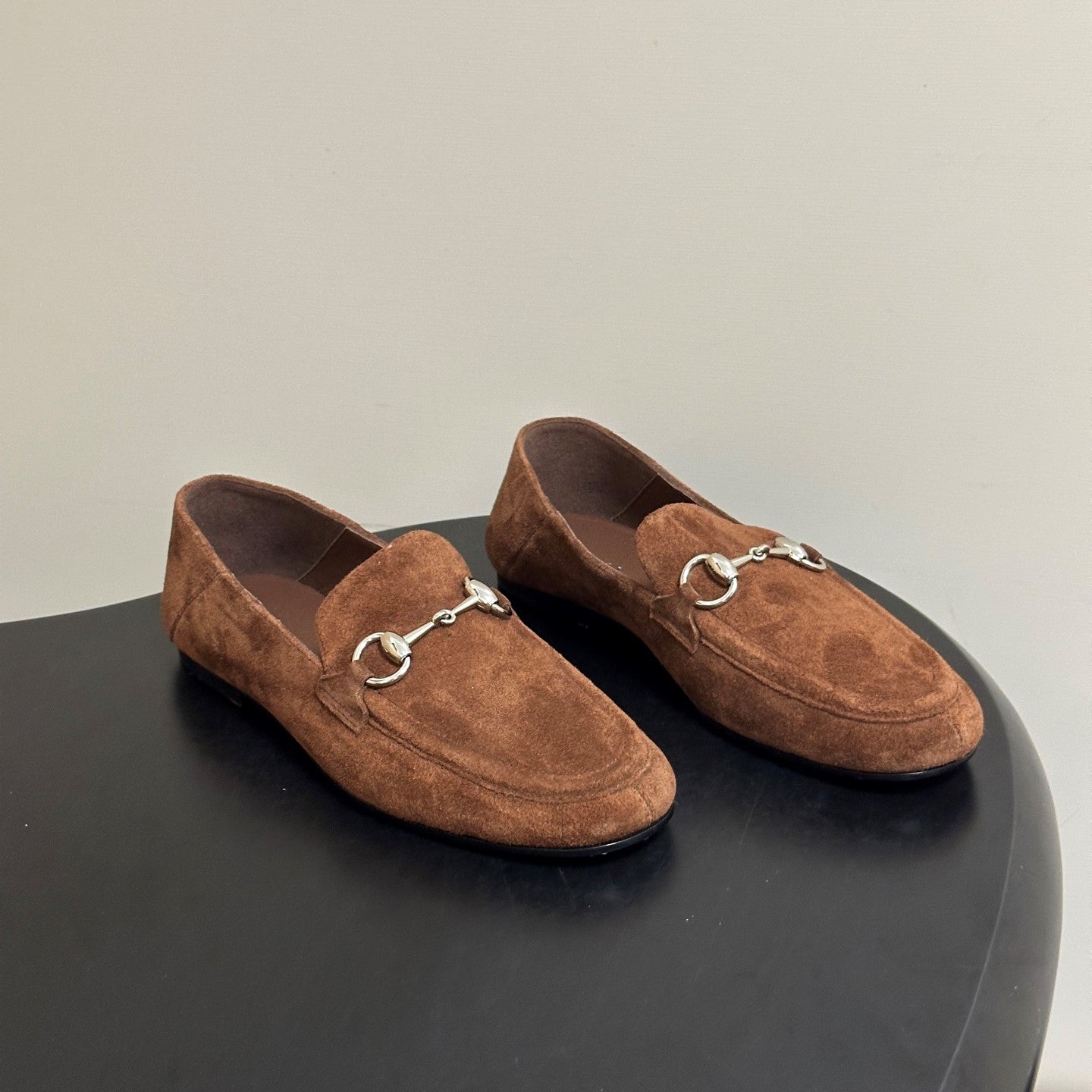 GG 26s Horsebit Loafers Flat Brown Suede 952563