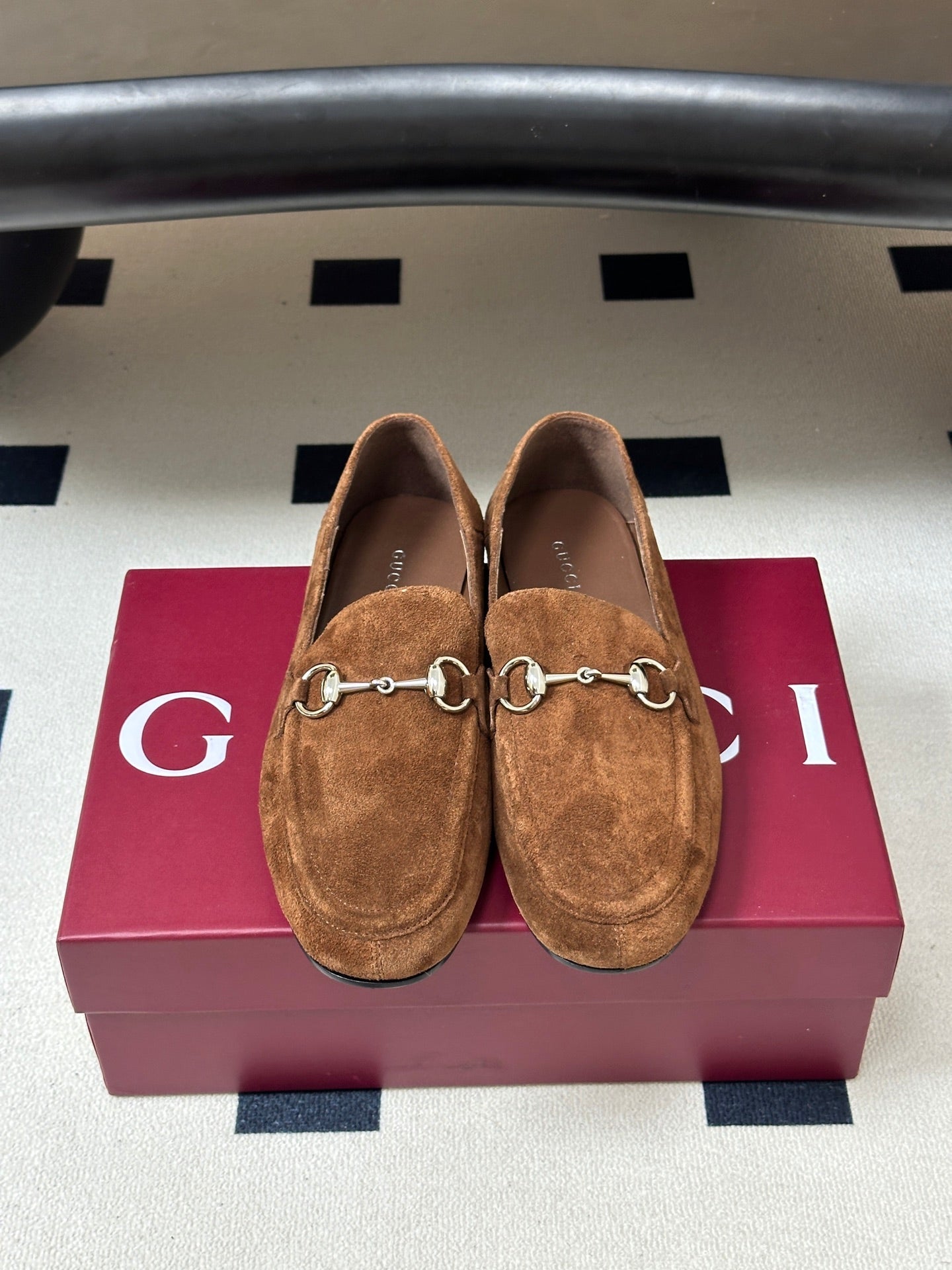 GG 26s Horsebit Loafers Flat Brown Suede 952563
