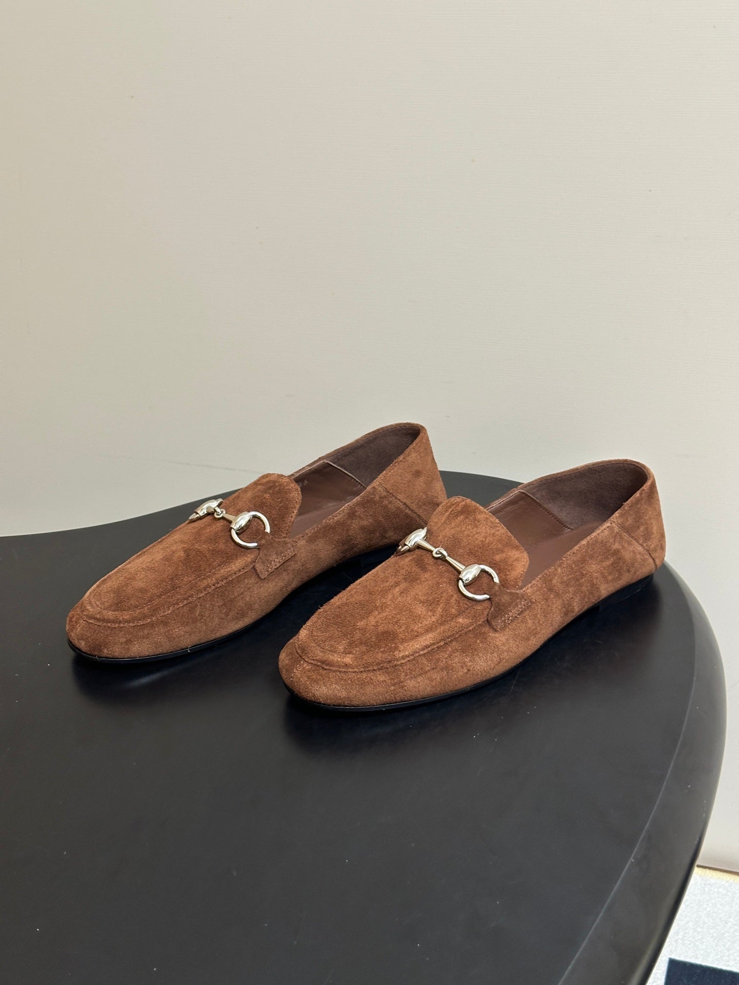 GG 26s Horsebit Loafers Flat Brown Suede 952563