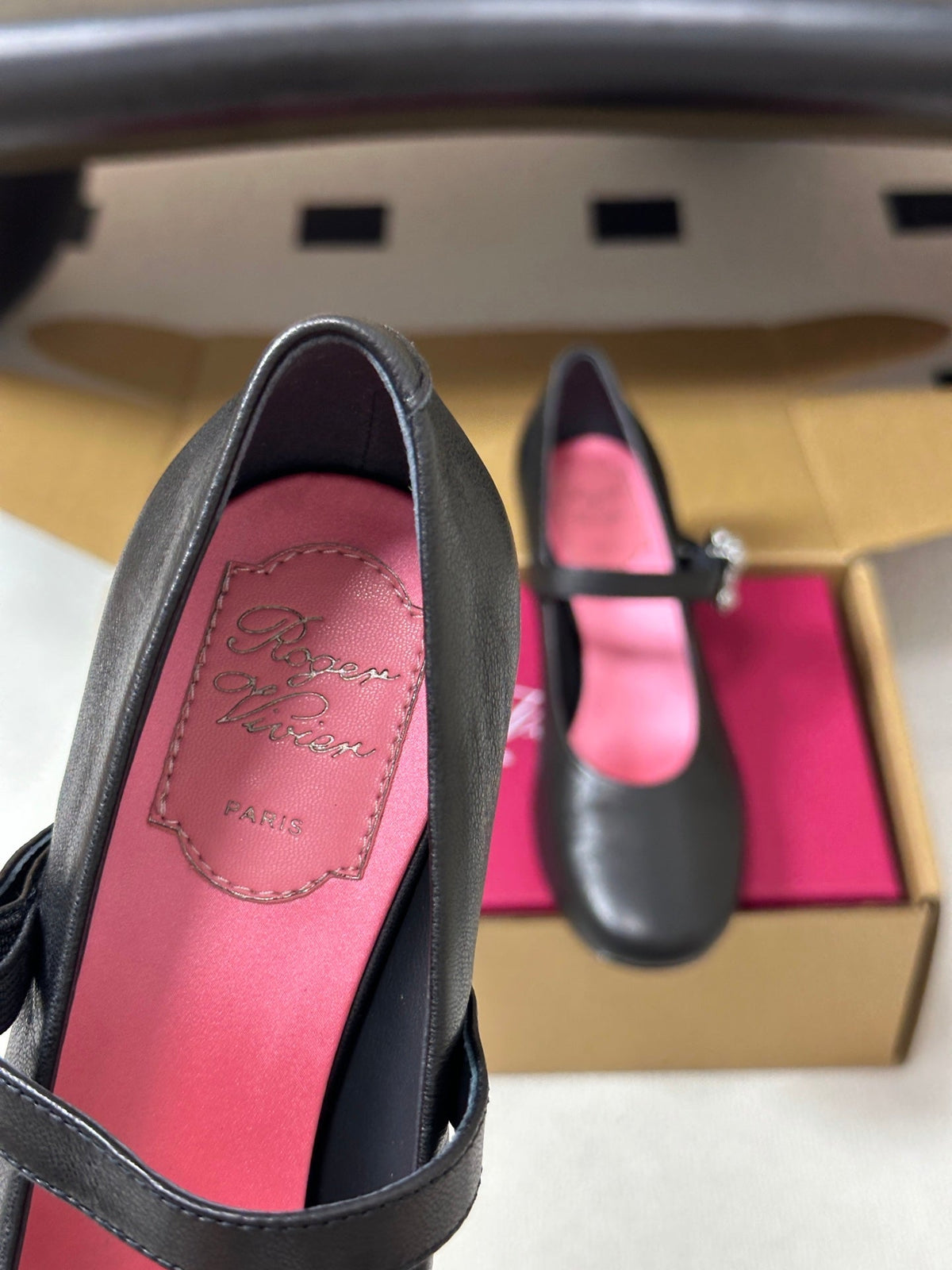 RV 26s Efflorescence Mary Jane Pumps 4.5cm Black Leather 119461