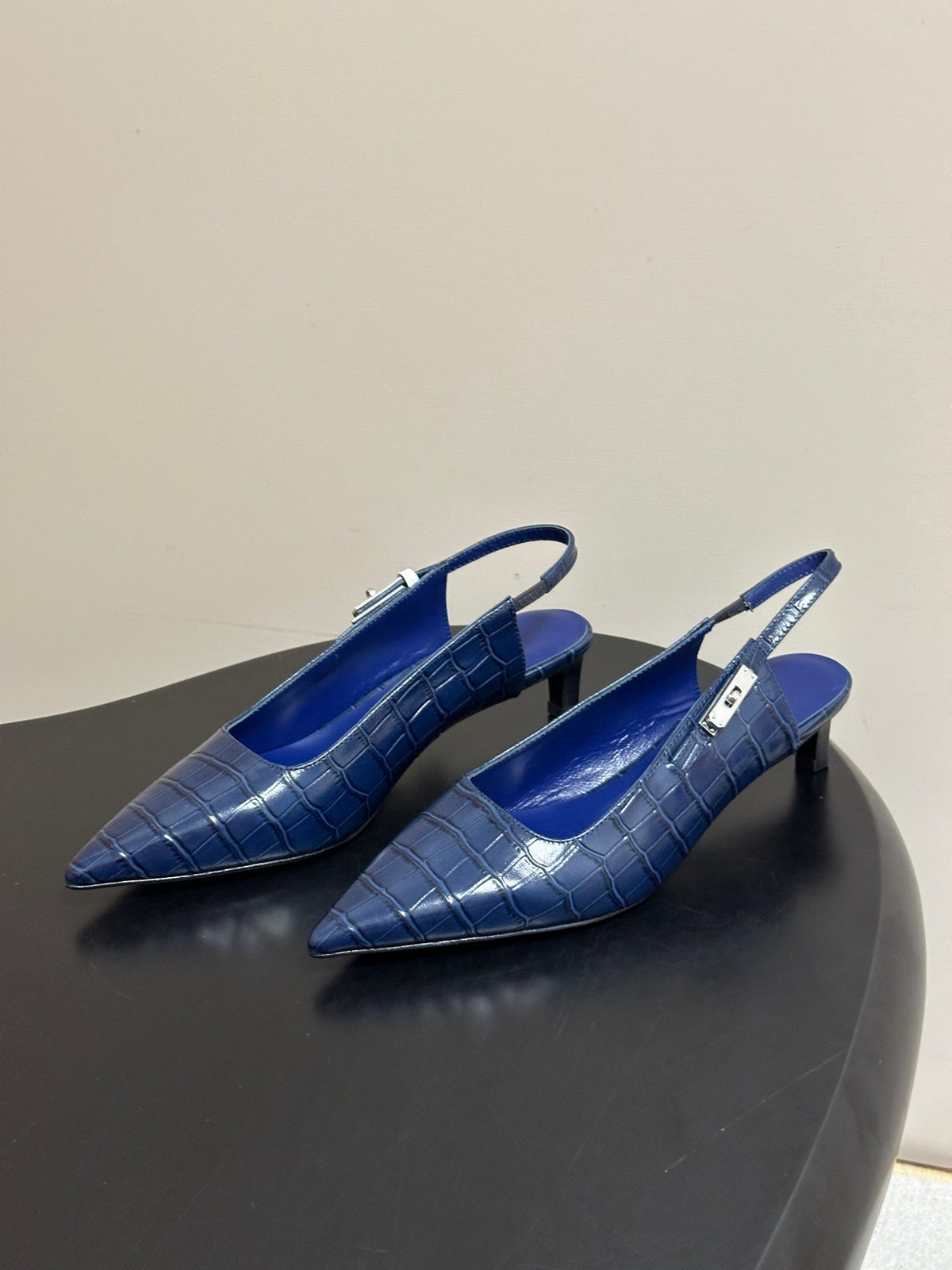 HM 26s Lover Slingbacks 4cm Blue Croc 150536