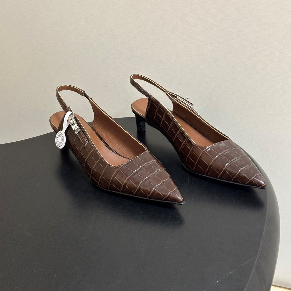 HM 26s Lover Slingbacks 4cm Brown Croc 150537