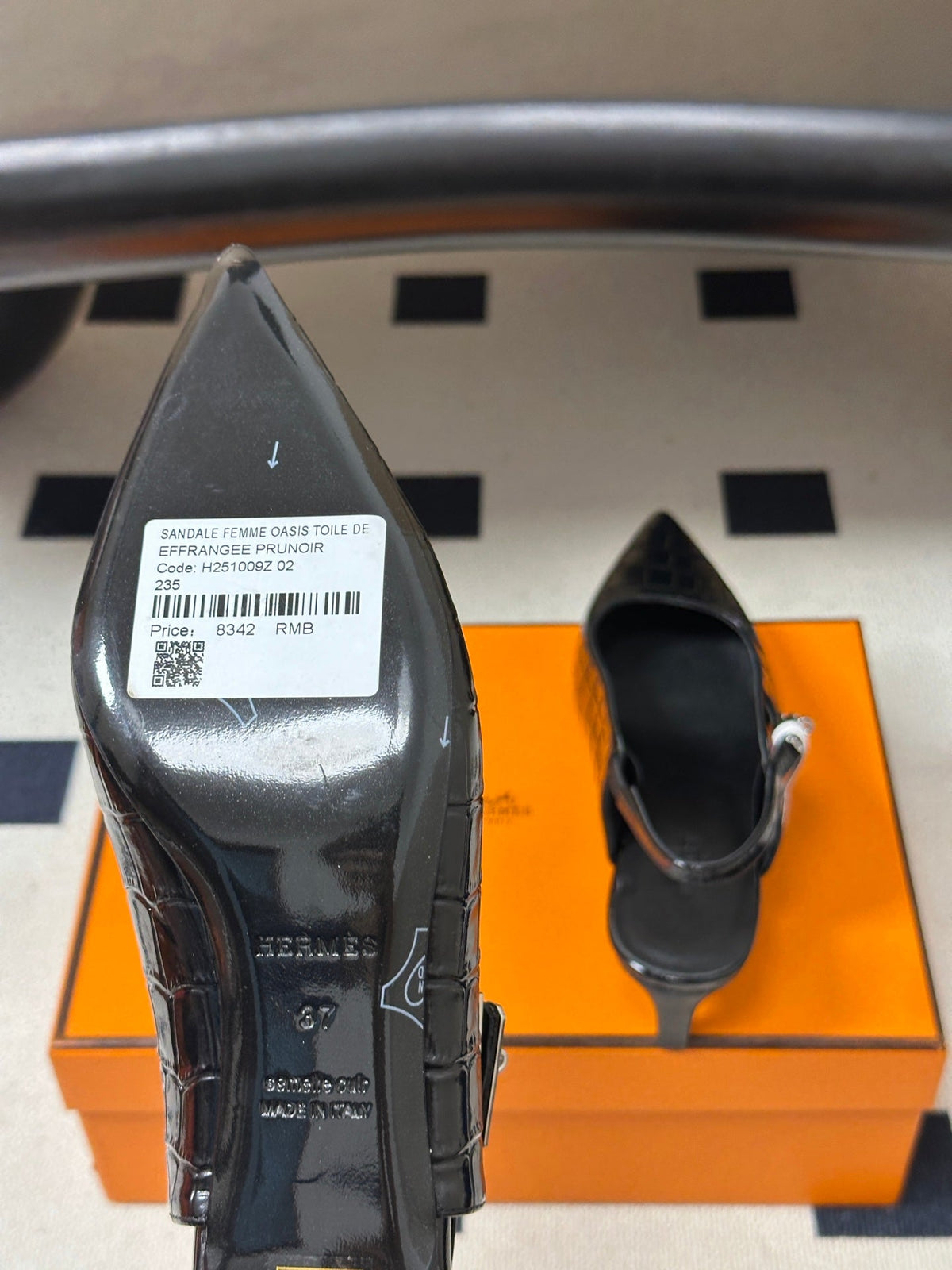 HM 26s Lover Slingbacks 4cm Black Croc 150539