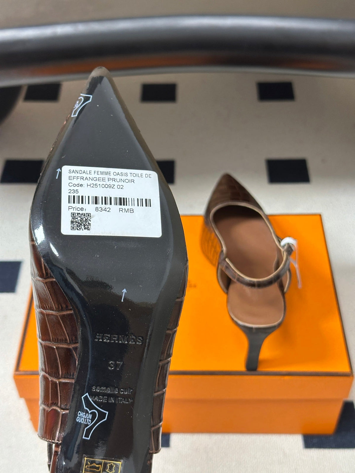 HM 26s Lover Slingbacks 8cm Brown Croc 150540