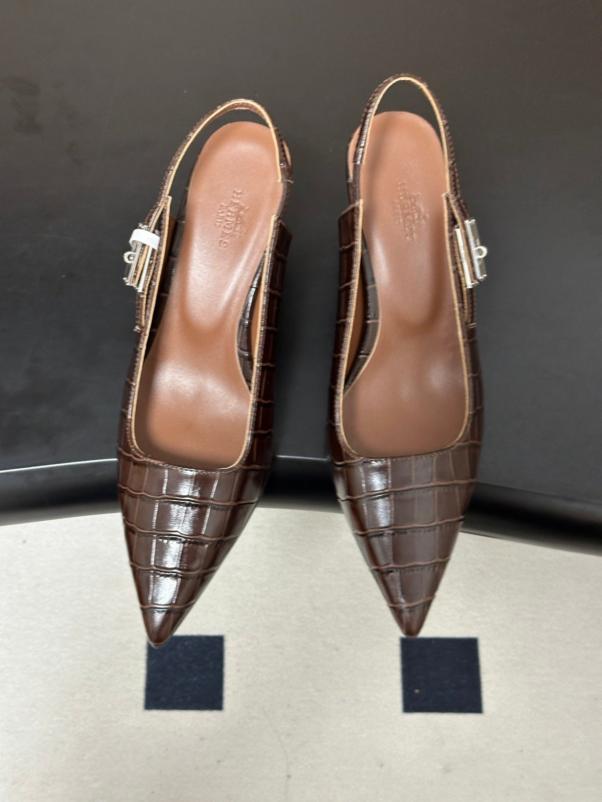 HM 26s Lover Slingbacks 8cm Brown Croc 150540