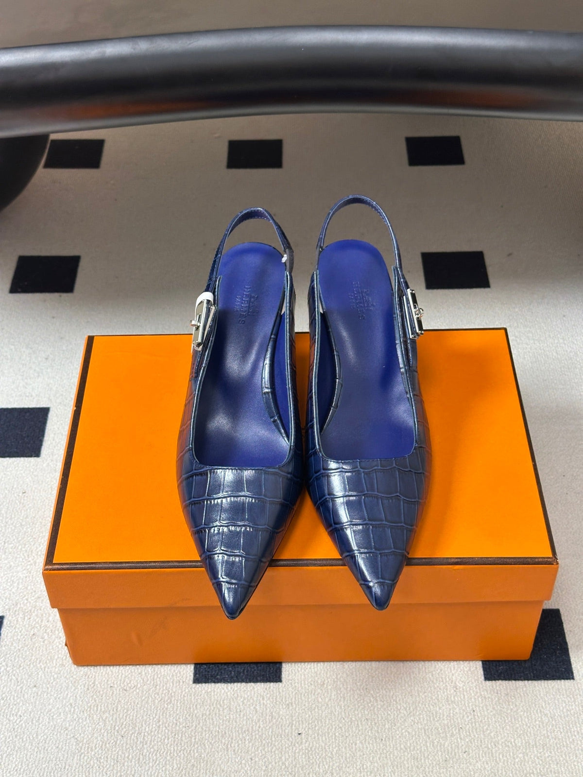 HM 26s Lover Slingbacks 8cm Blue Croc 150541
