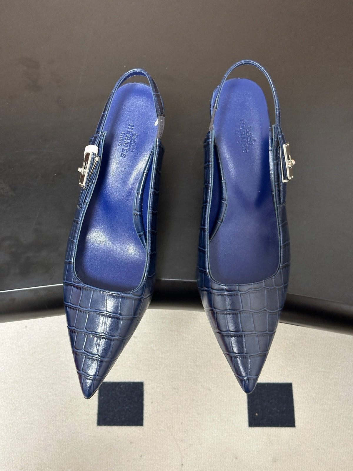 HM 26s Lover Slingbacks 8cm Blue Croc 150541