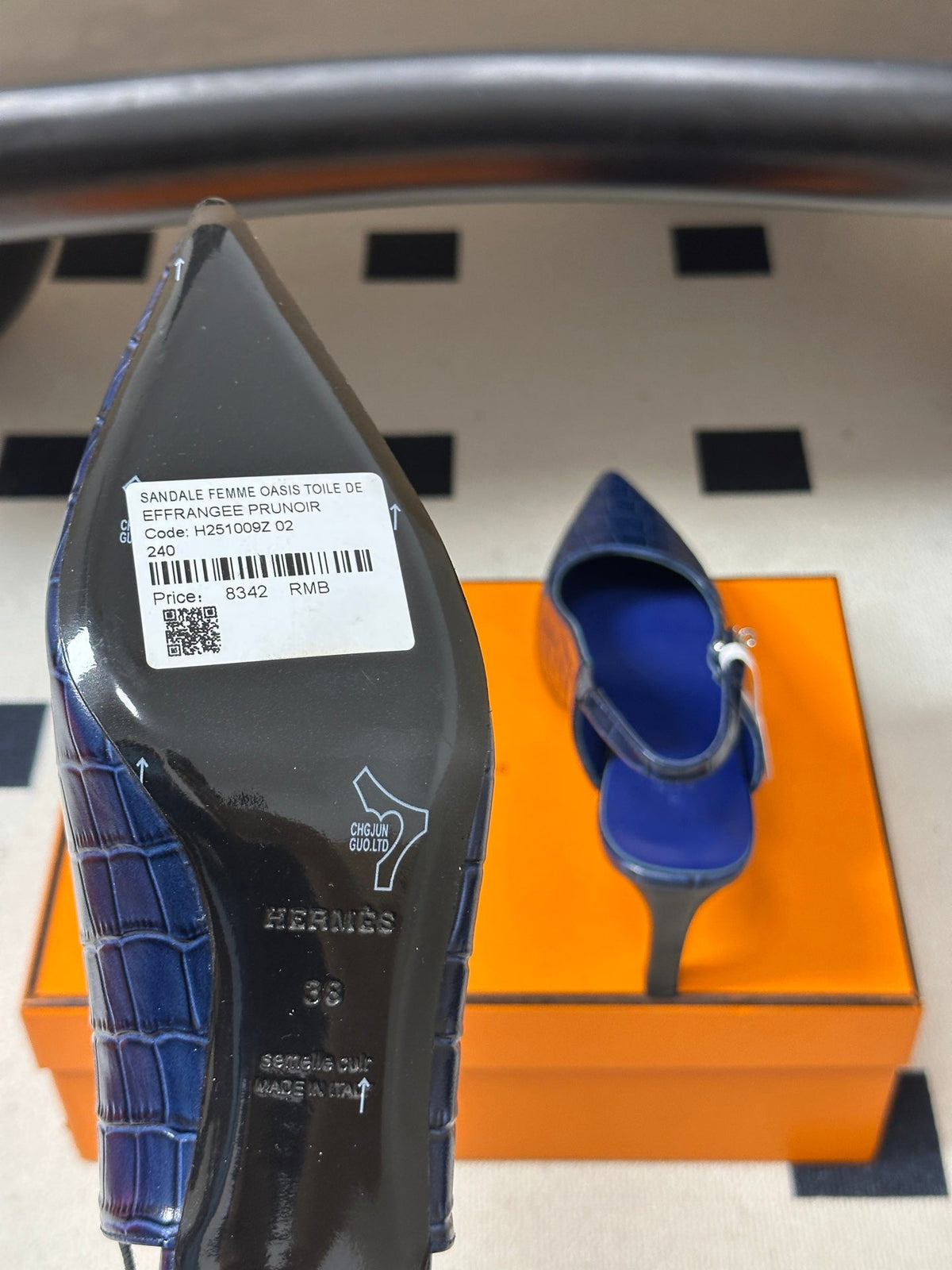 HM 26s Lover Slingbacks 8cm Blue Croc 150541