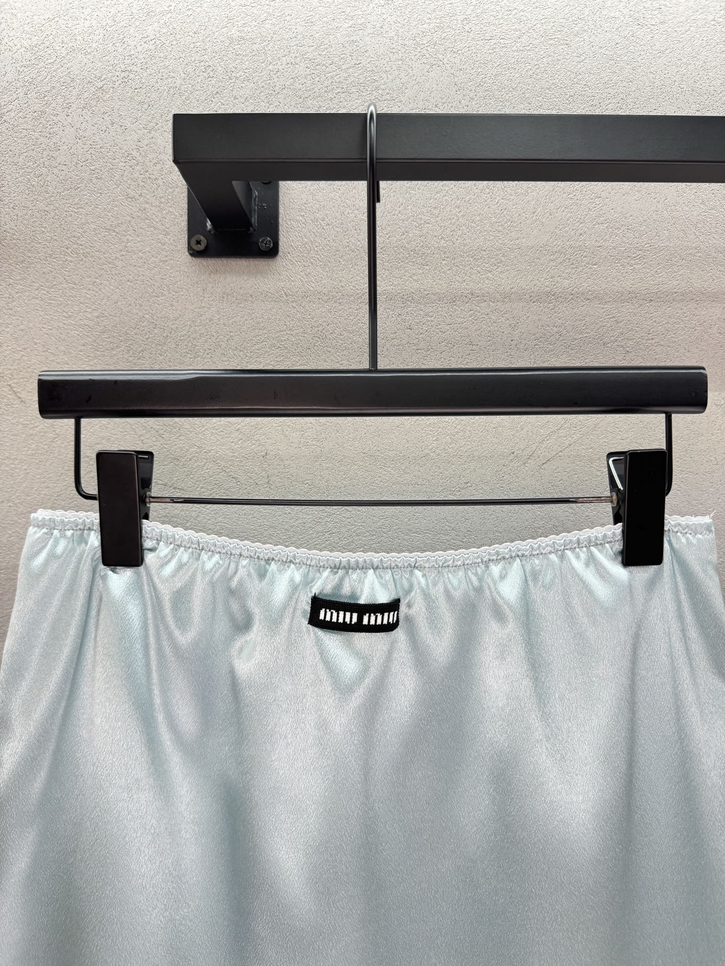 Miu Slip Skirt Light Blue Satin 402820