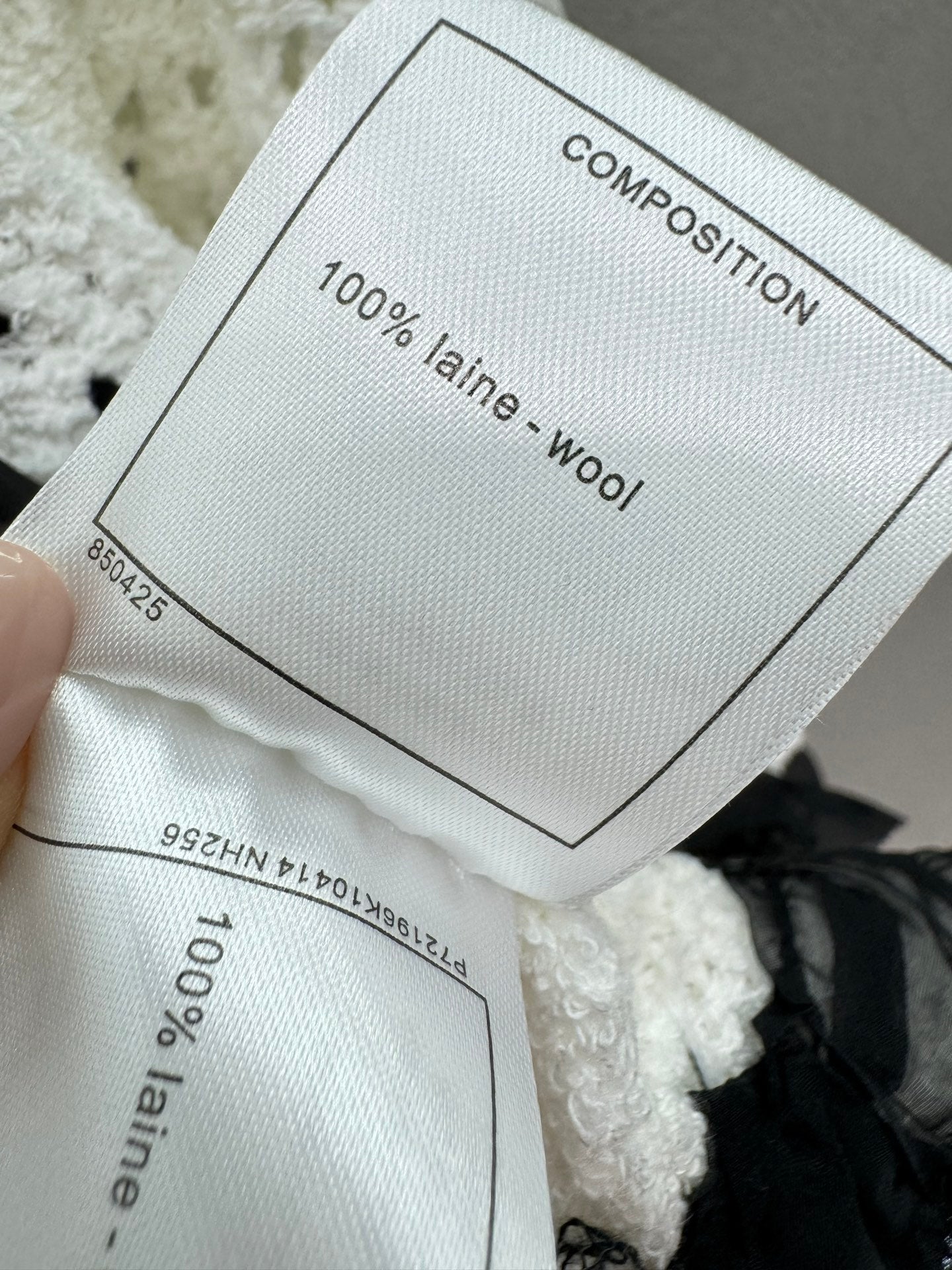 CC 26s Openwork Knit Two-Piece Set Black White Wool 414758