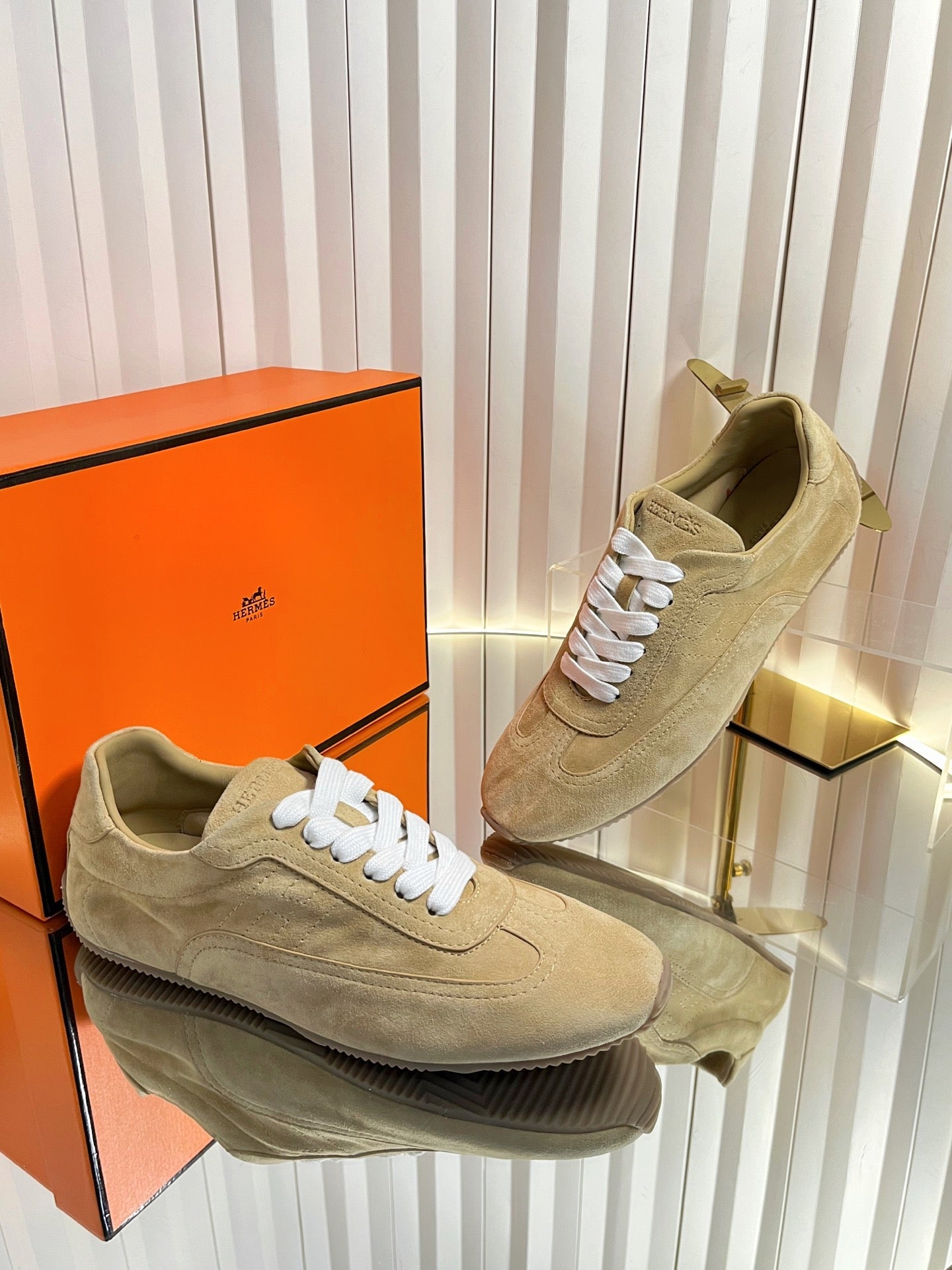 HM May Derby Shoes Beige Suede 616148