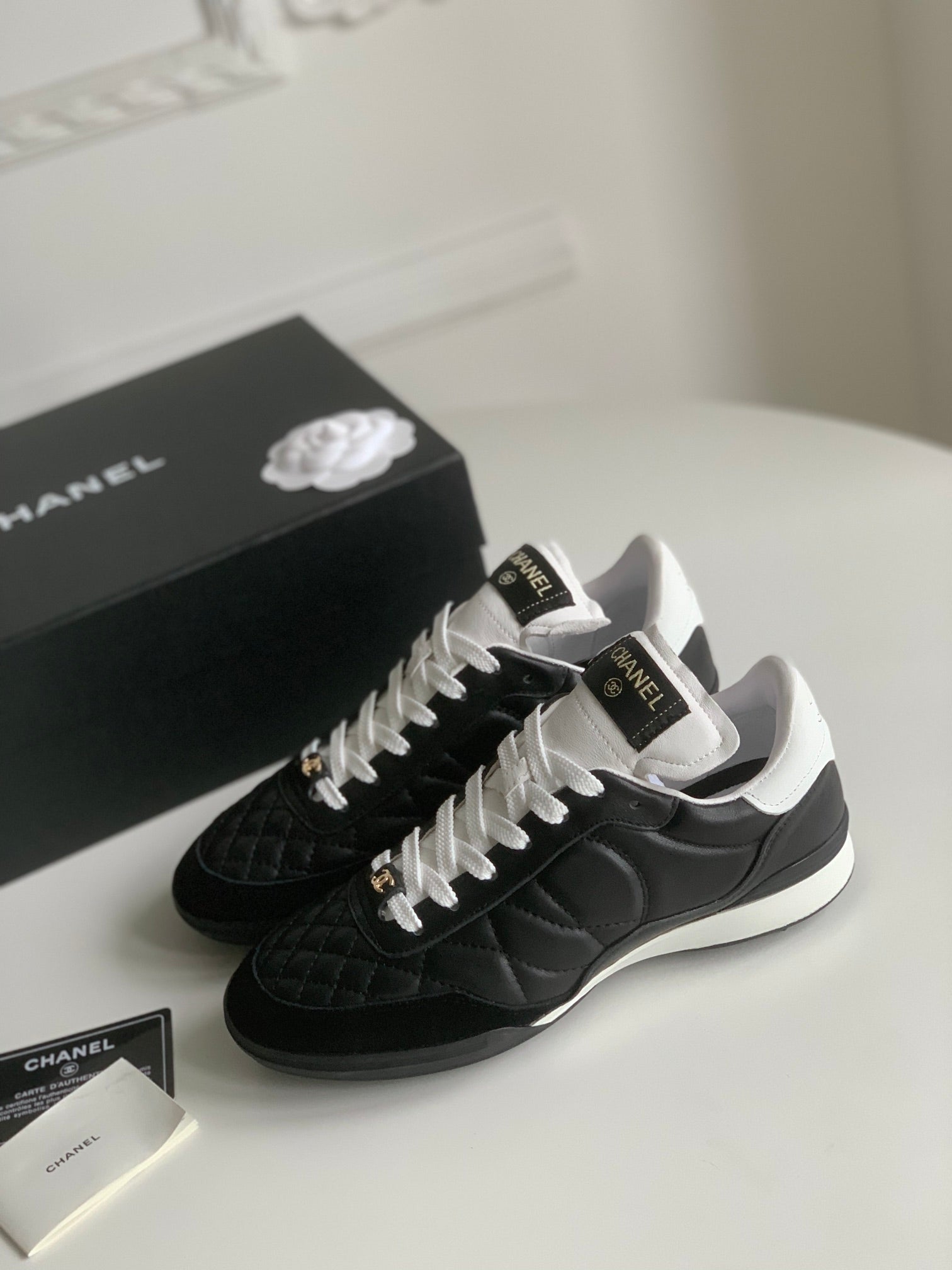 CC Sneaker In Black Lambskin Quilted 143546