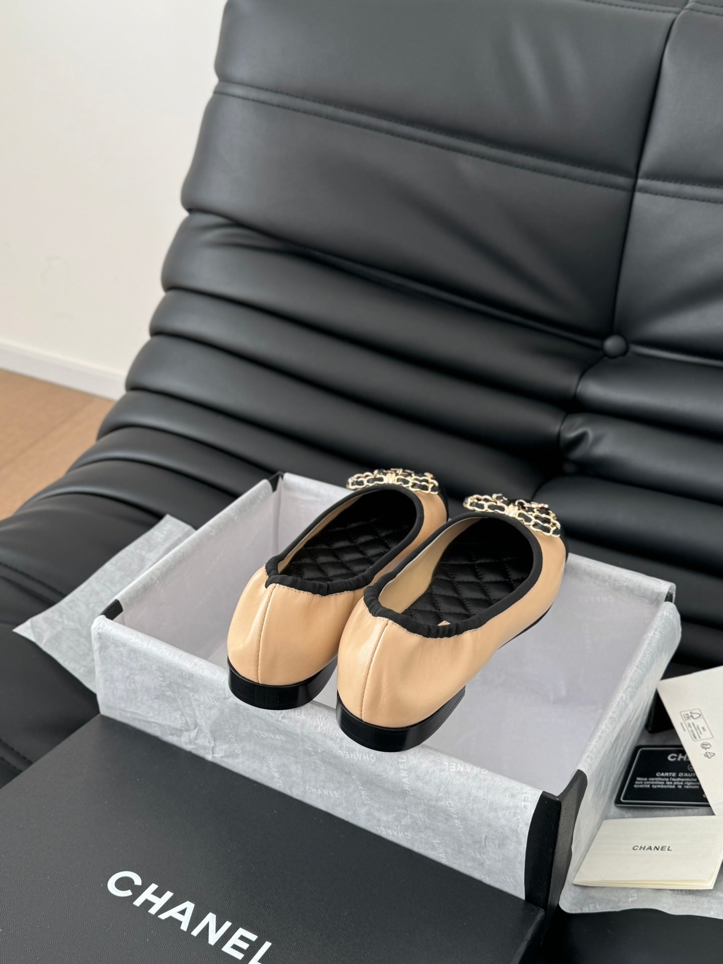 CC Ballet Flats In Beige Lambskin 143530
