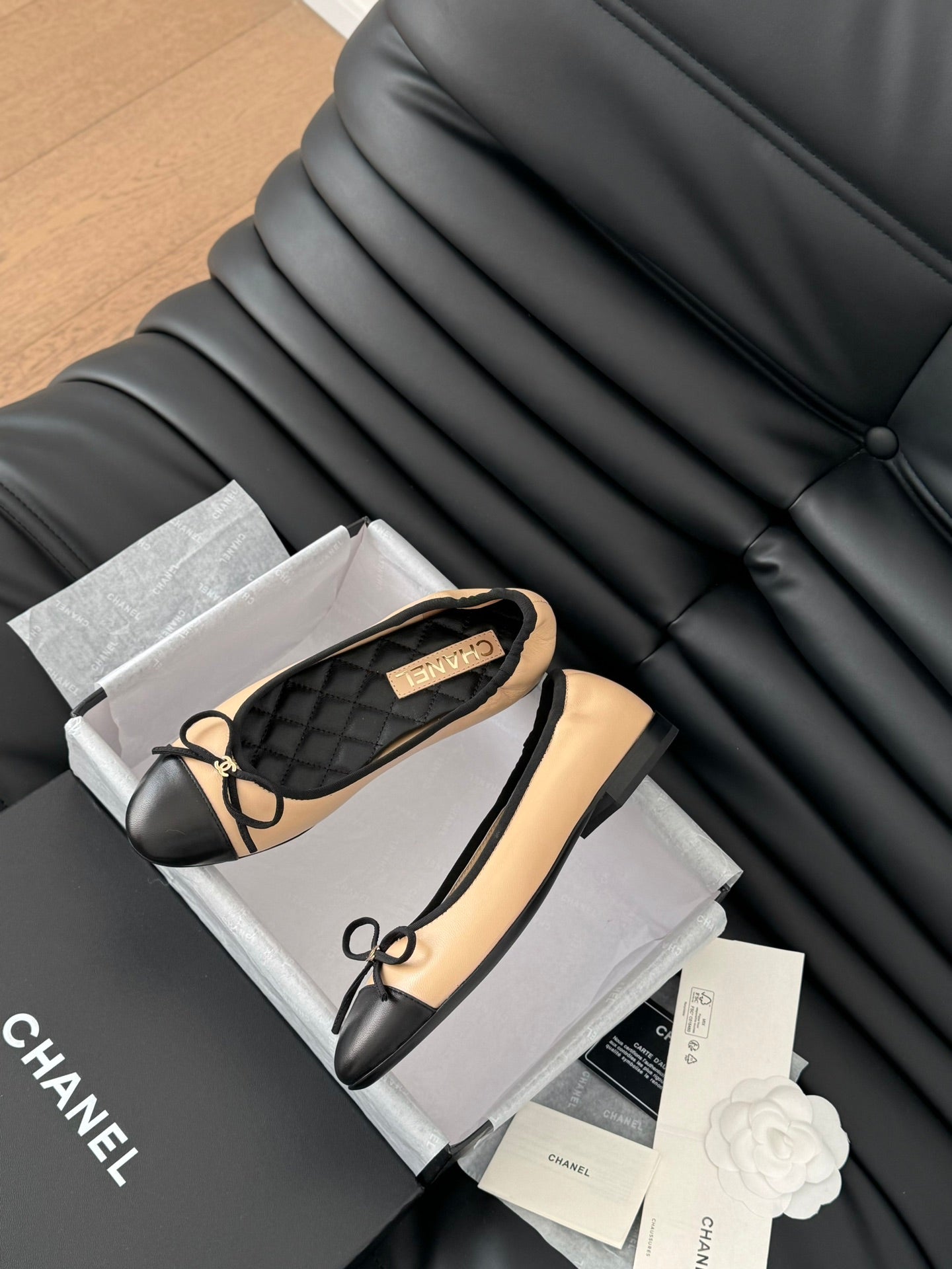 CC Ballet Flats In Beige Lambskin 143538