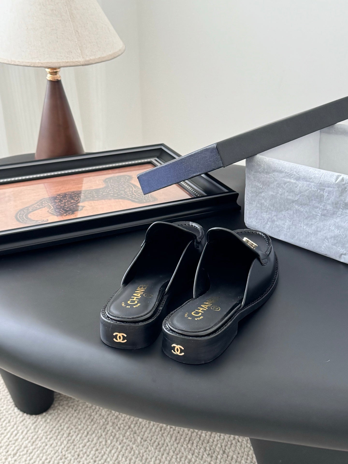 CC 25C Mule Black Calfskin 280561