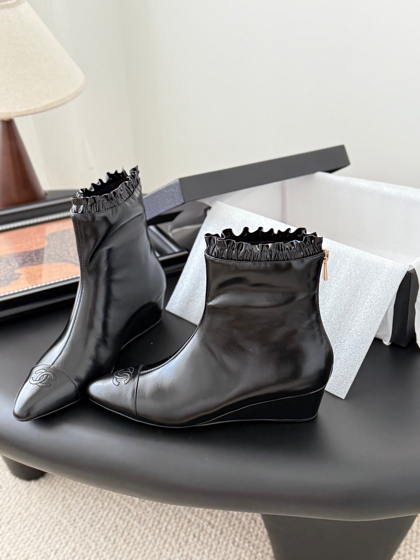 CC 25P Mary Jane Boots Black Sheepskin 458772