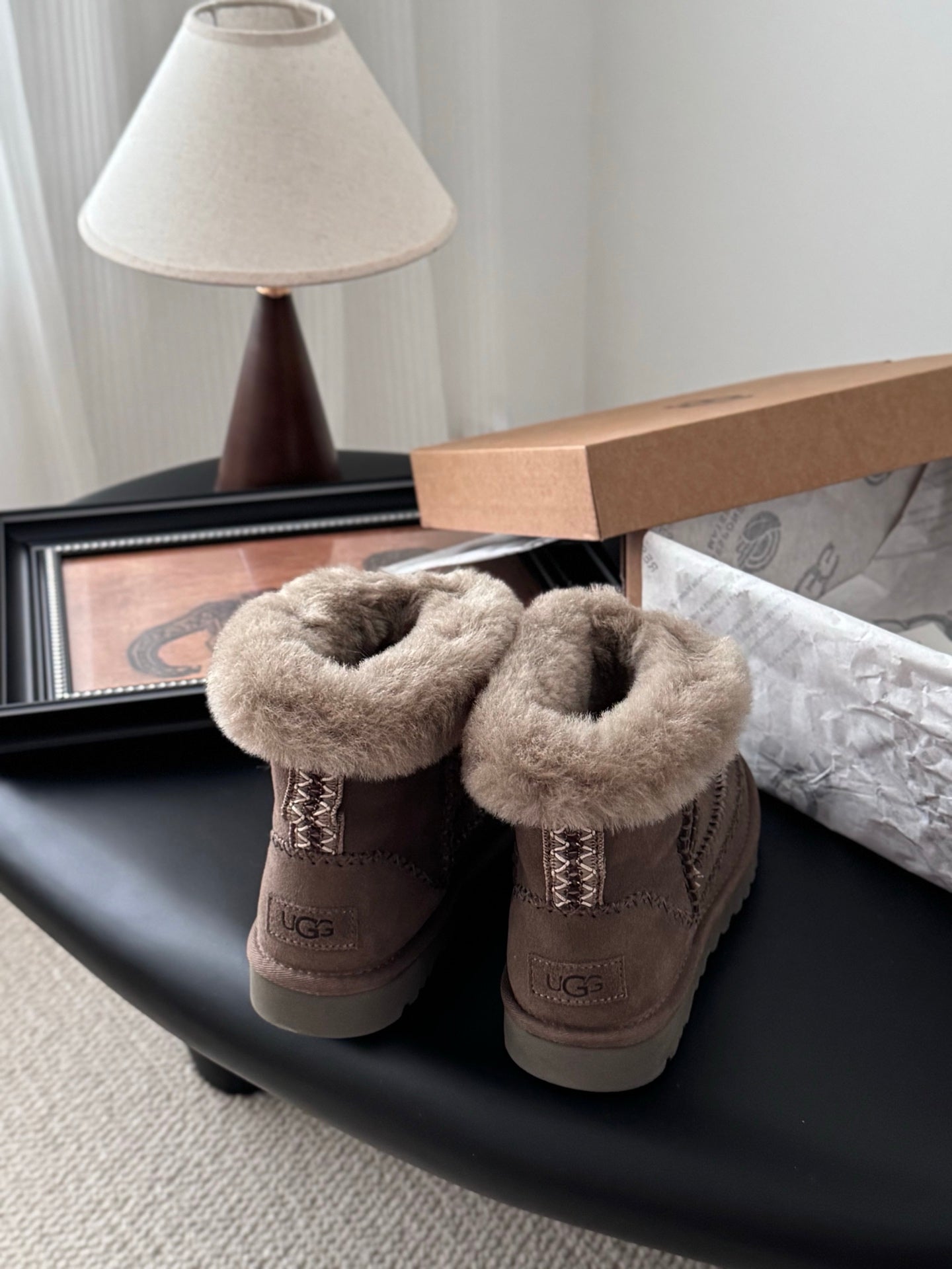UGG Classic Ultra Mini Alpine Boots Coffee Wool Suede 508050