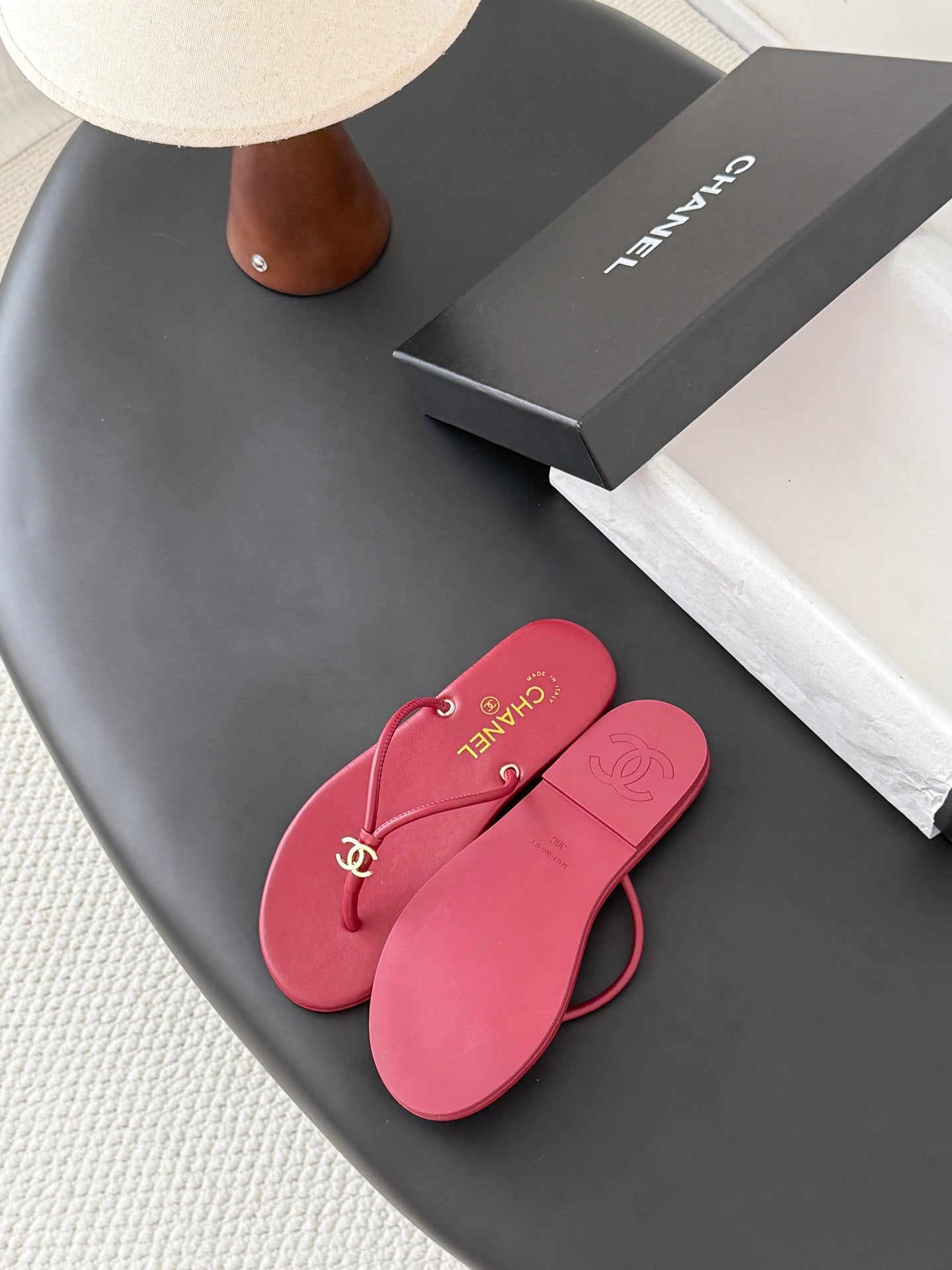 CC 2026 Thong Sandal Burgundy Calfskin 675901