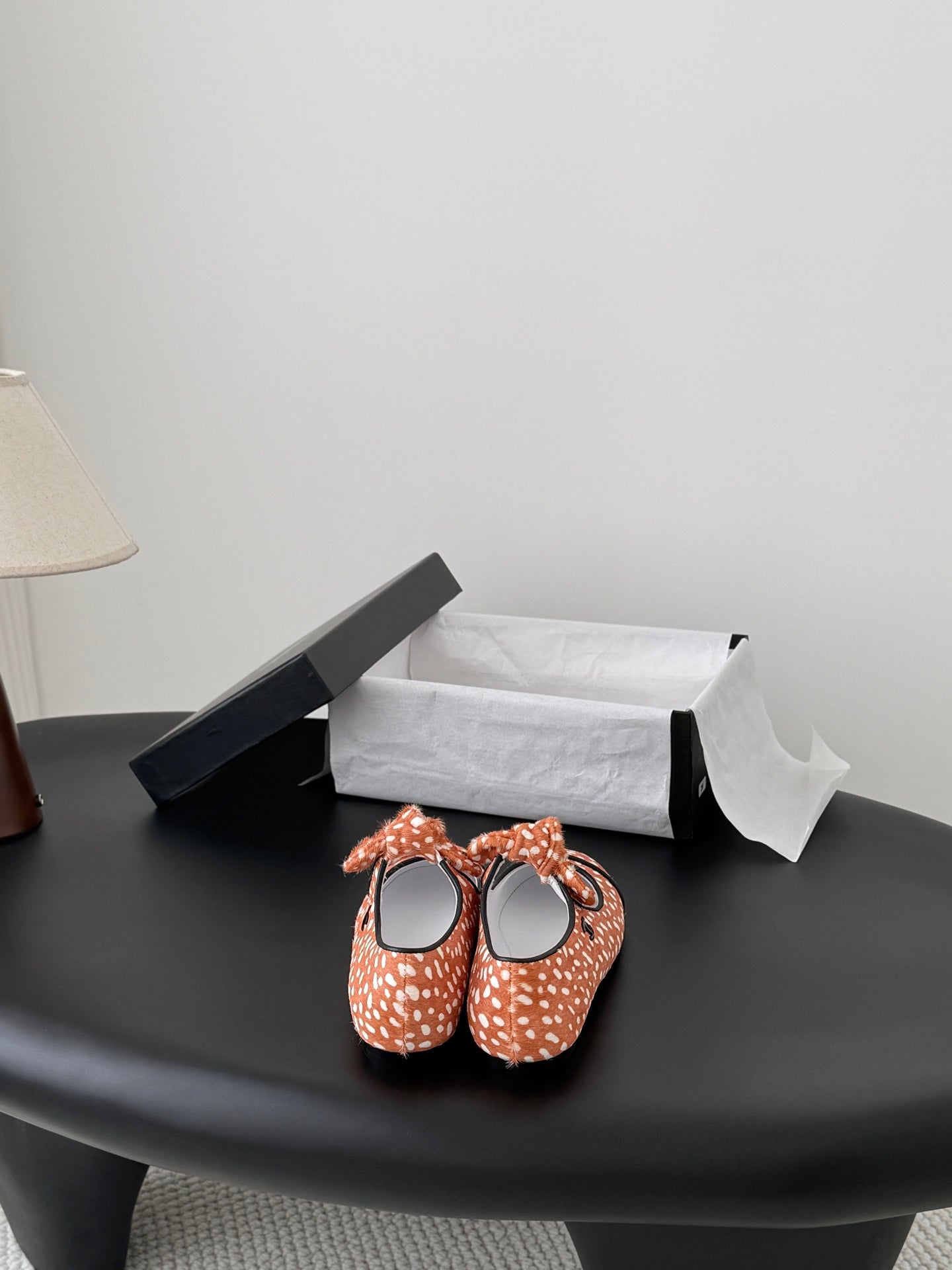 CC 26s Mary Jane Shoes Poka Dot Orange White Horsehair 915179