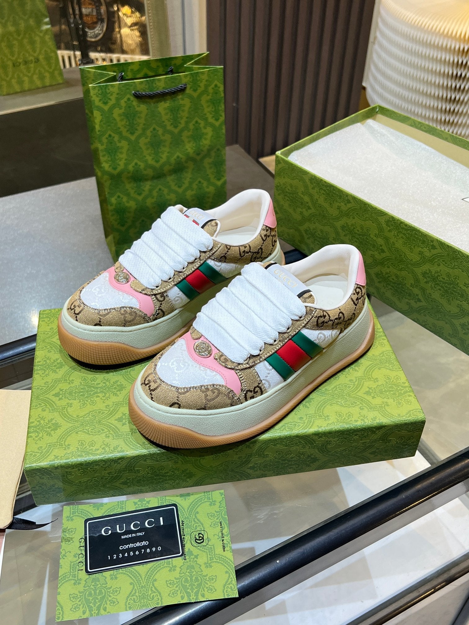 GG 26s Screener Monogram Platform Sneakers 6cm Leather TPU 996994