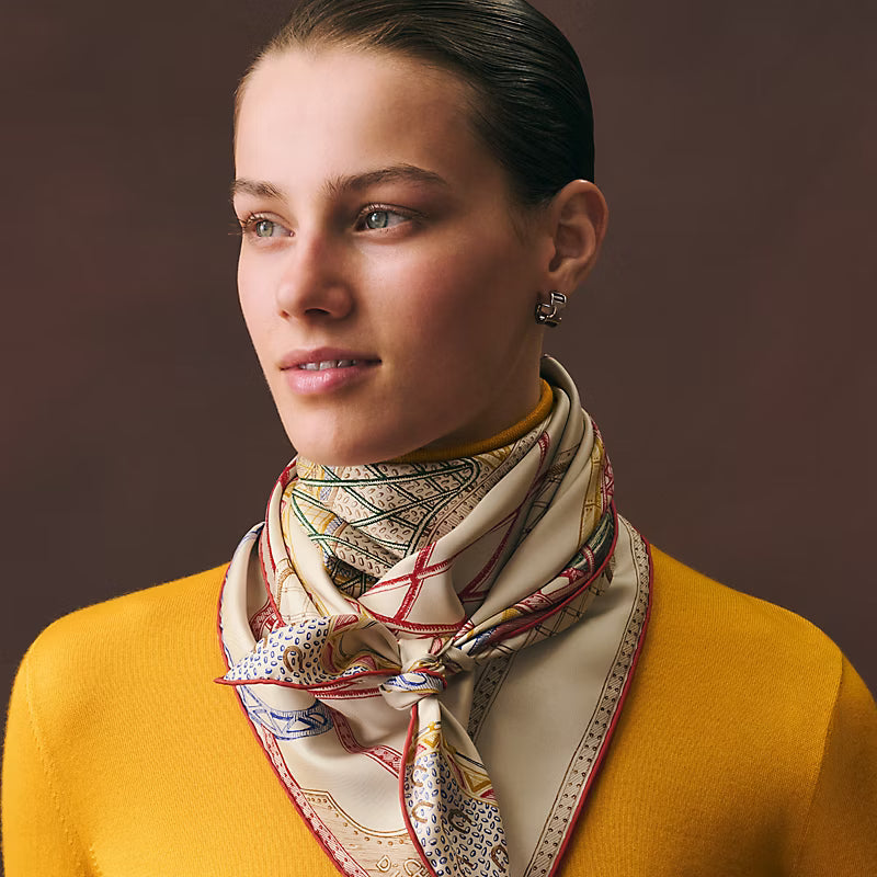 HM 26s Chevaux d'Hephaistos 90x90cm Scarf Twill Silk 402763