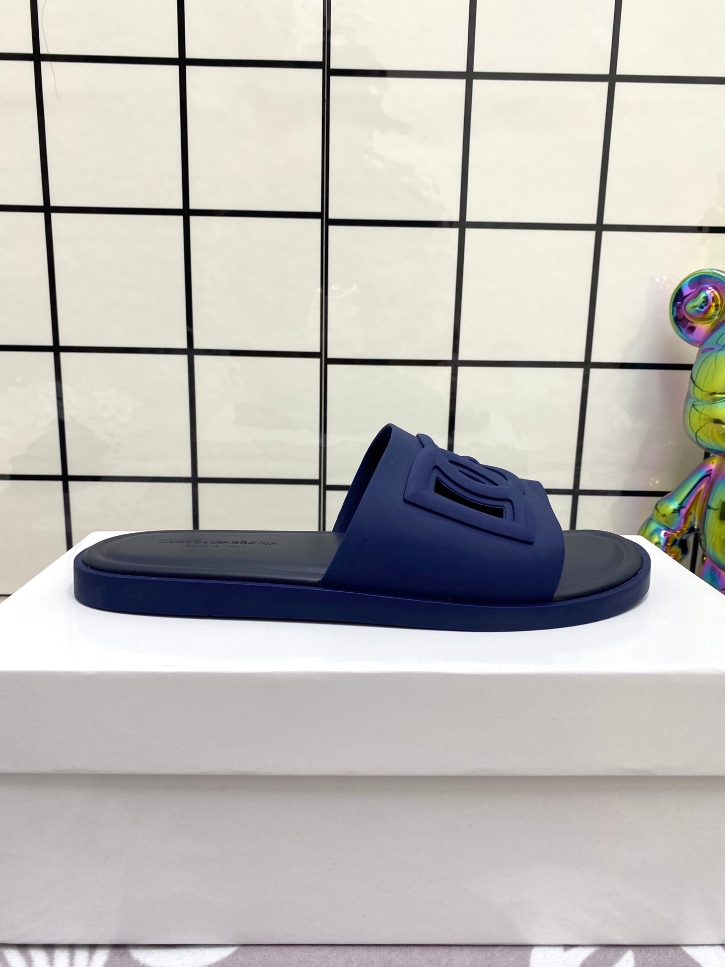 Dc Slipper Black & Navy Blue Rubber 361633