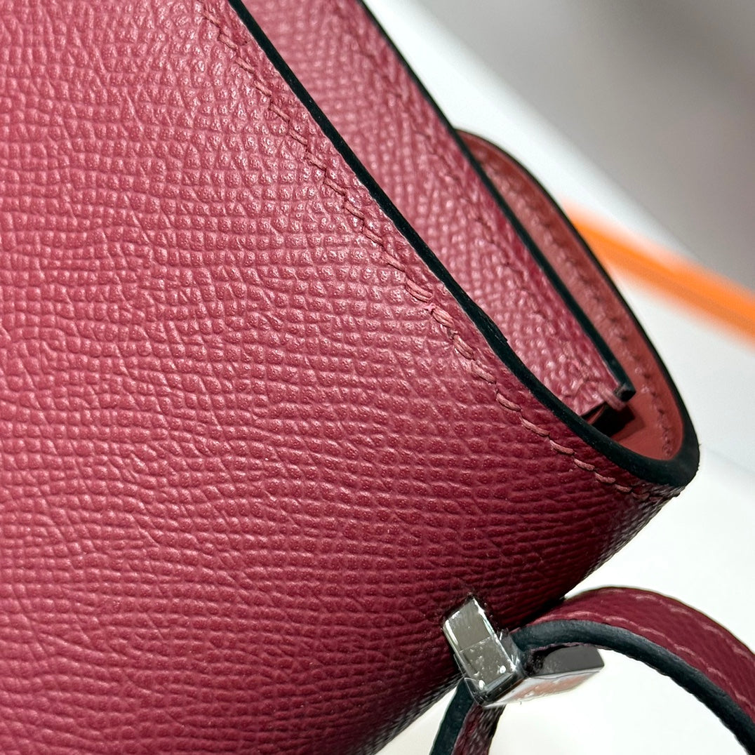 HM Constance Elan 24 Sangria Red Epsom Silver Hardware 237349