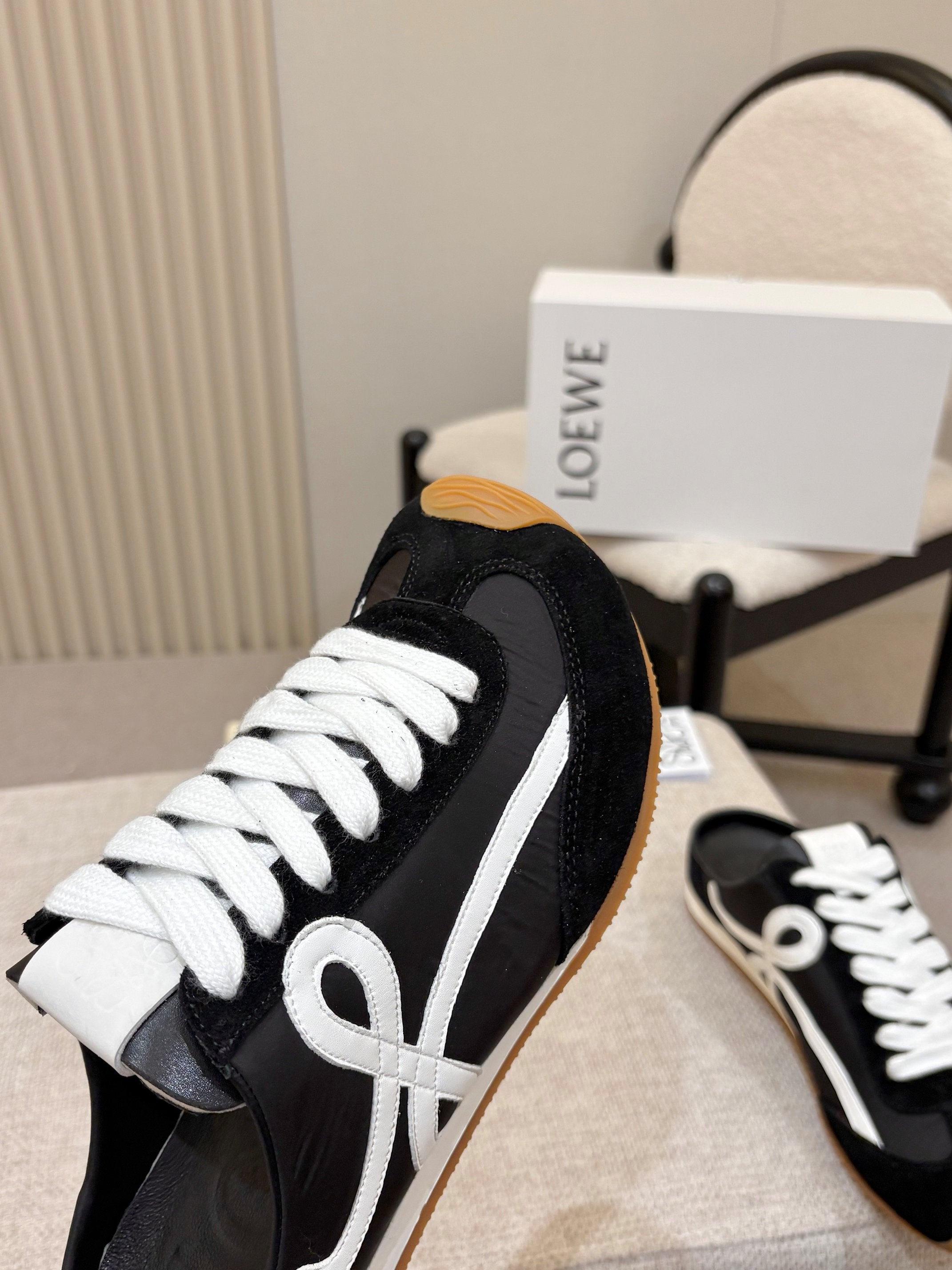 Loewe Ballet Runner Slip-On Black Suede Nylon 833800