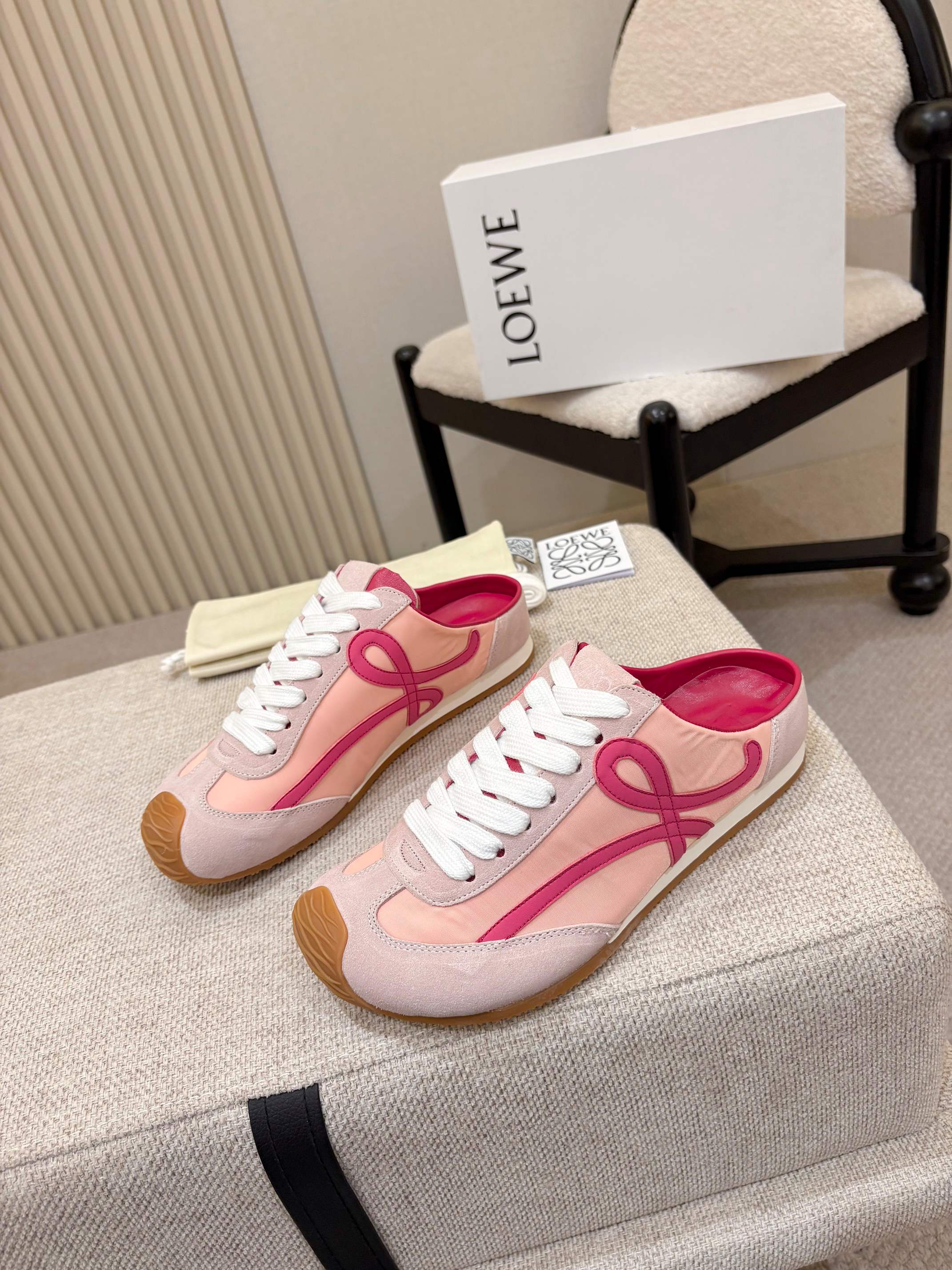 Loewe Ballet Runner Slip-On Purple Pink Suede Nylon 833803
